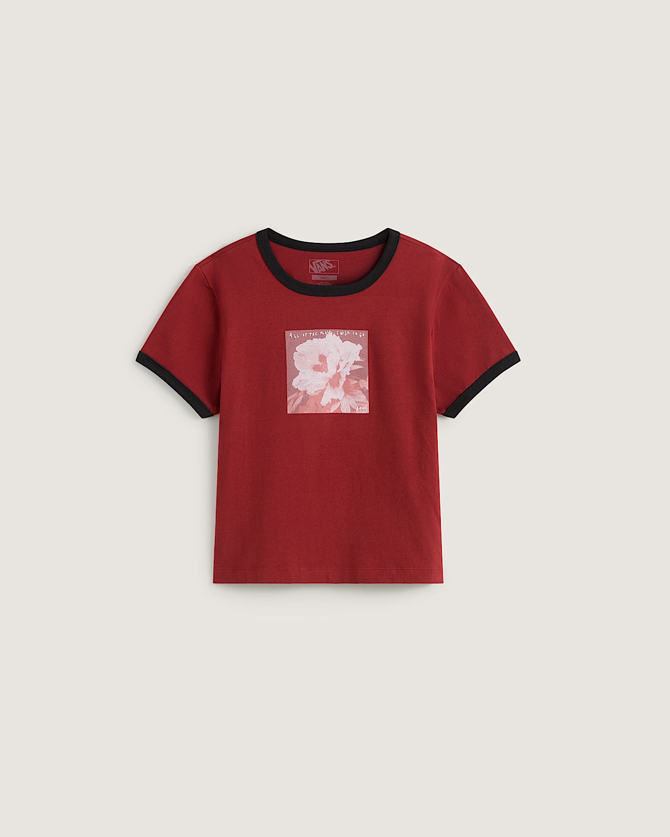 Places I Wish To Go Ringer SS Tee Poppy Ember VANS Red HERO