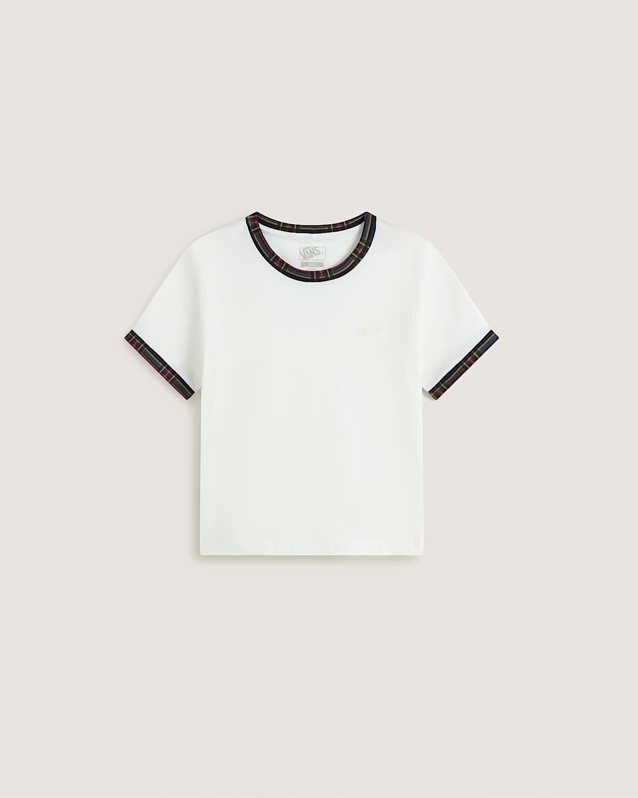 Camiseta Salton Plaid Ringer de manga corta VANS Blanco HERO