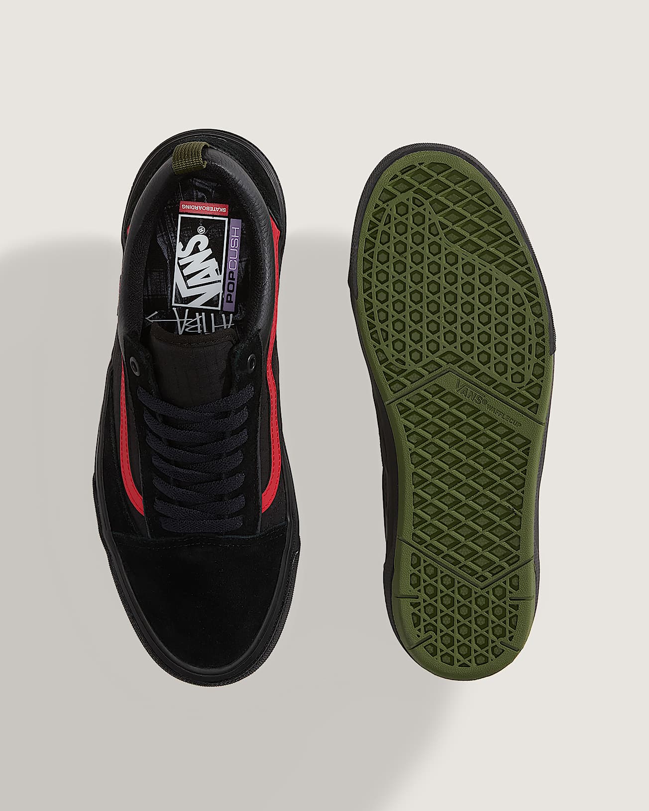 Skate Old Skool Wafflecup Schoenen by Atiba VANS ZwartGroen ALT2
