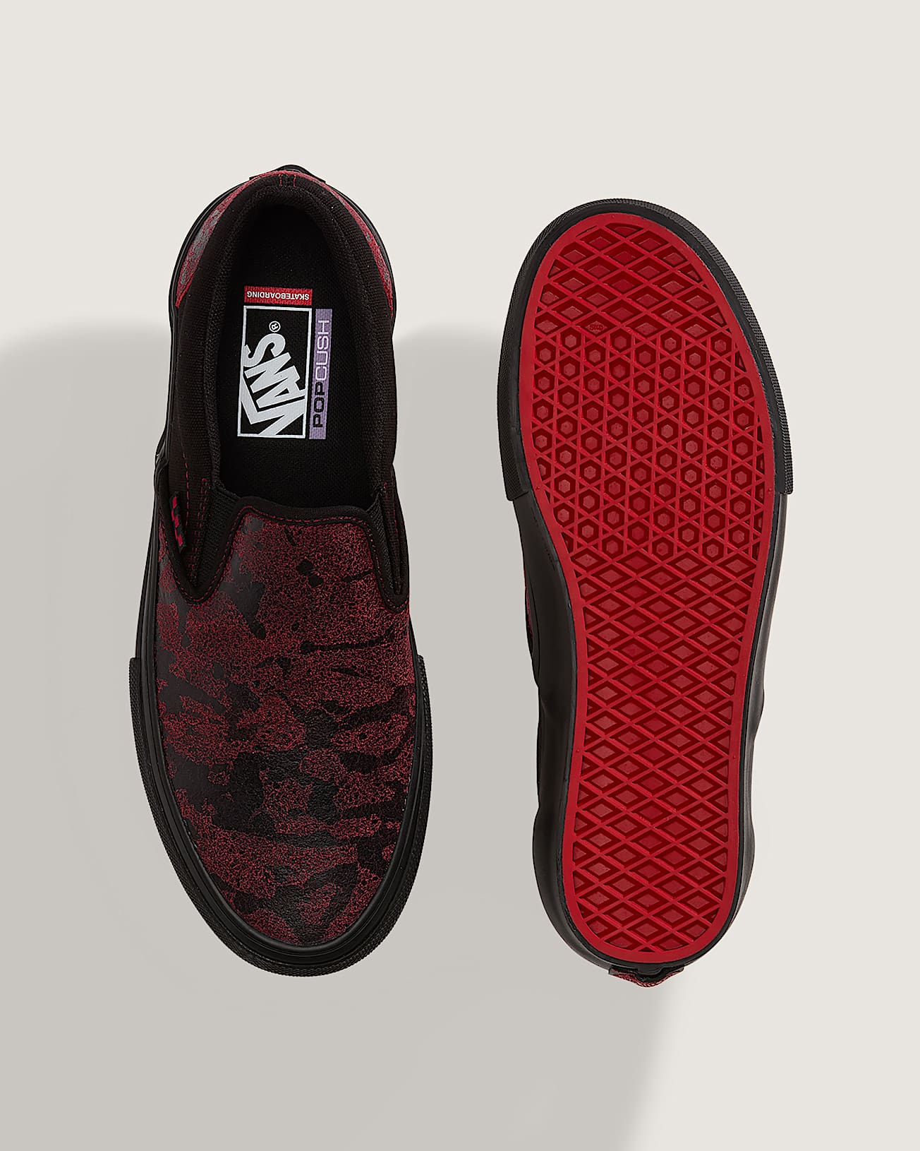 Skate SlipOn Schuhe VANS Rot ALT2