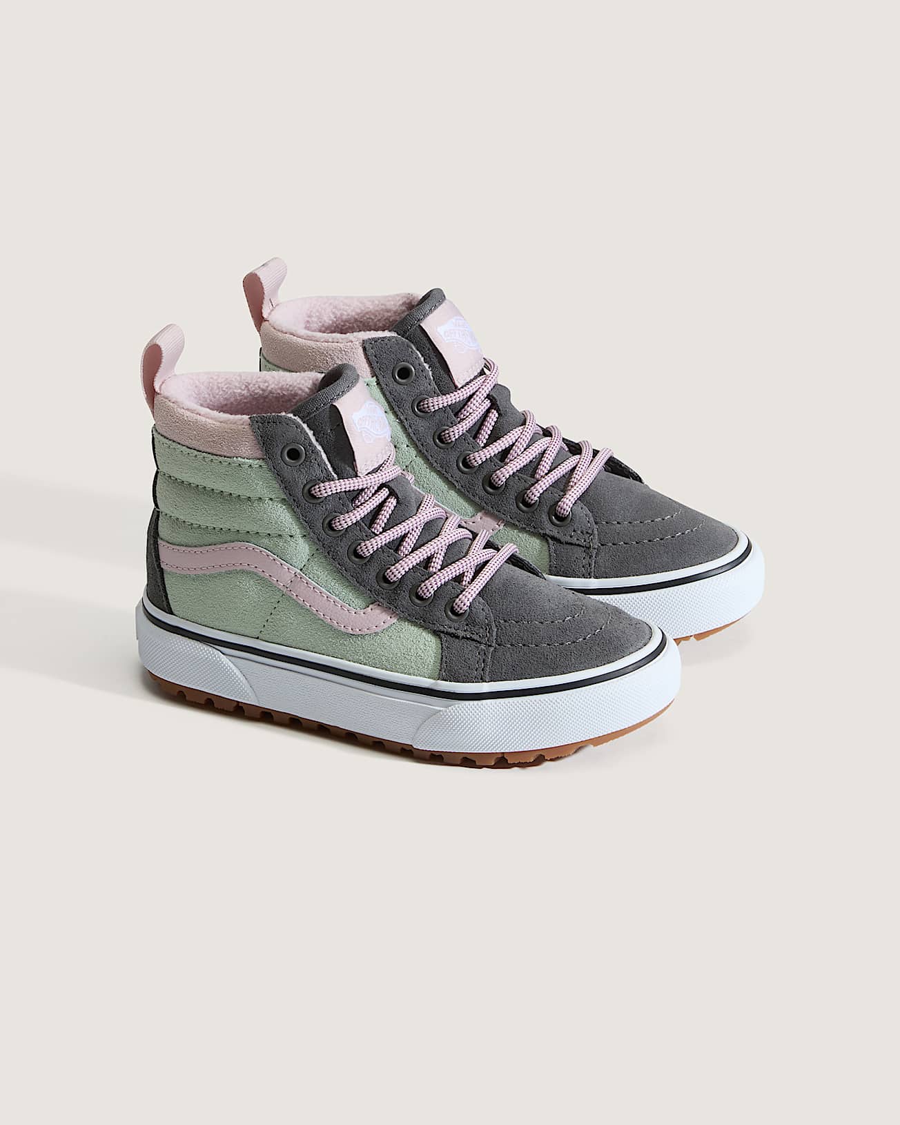 Kids Sk8Hi Insulated Shoes 48 years VANS GreenGreyPink ALT1