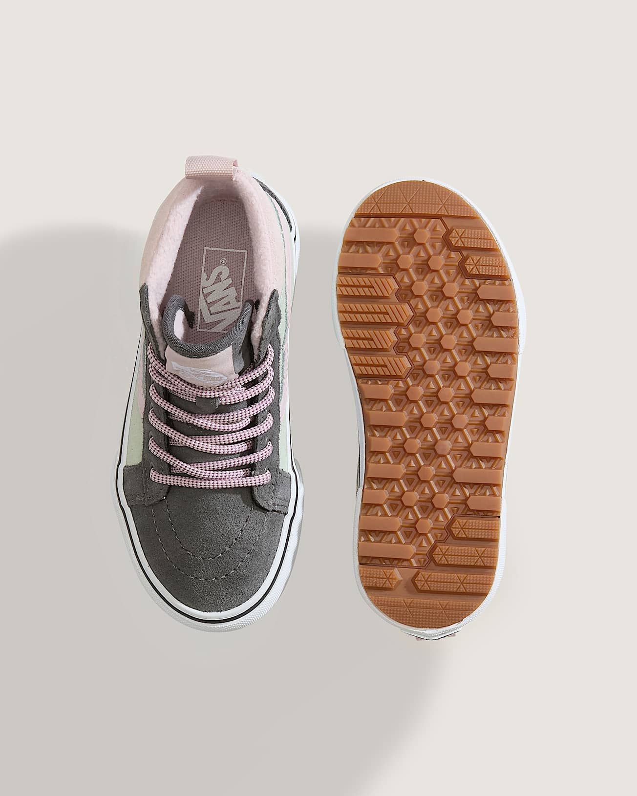 Kids Sk8Hi Insulated Shoes 48 years VANS GreenGreyPink ALT2