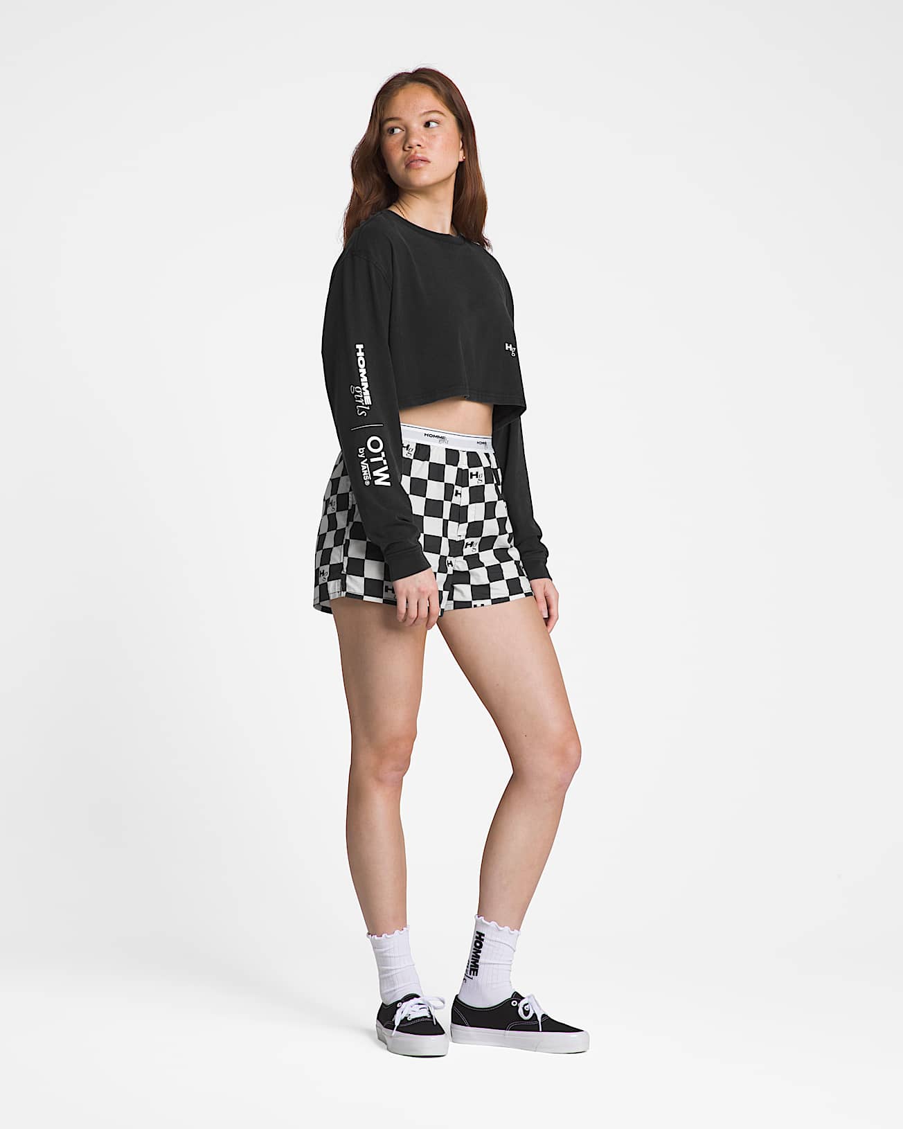 OTW Homme Girls LS Crop Tshirt Washed Black VANS Black ALT2