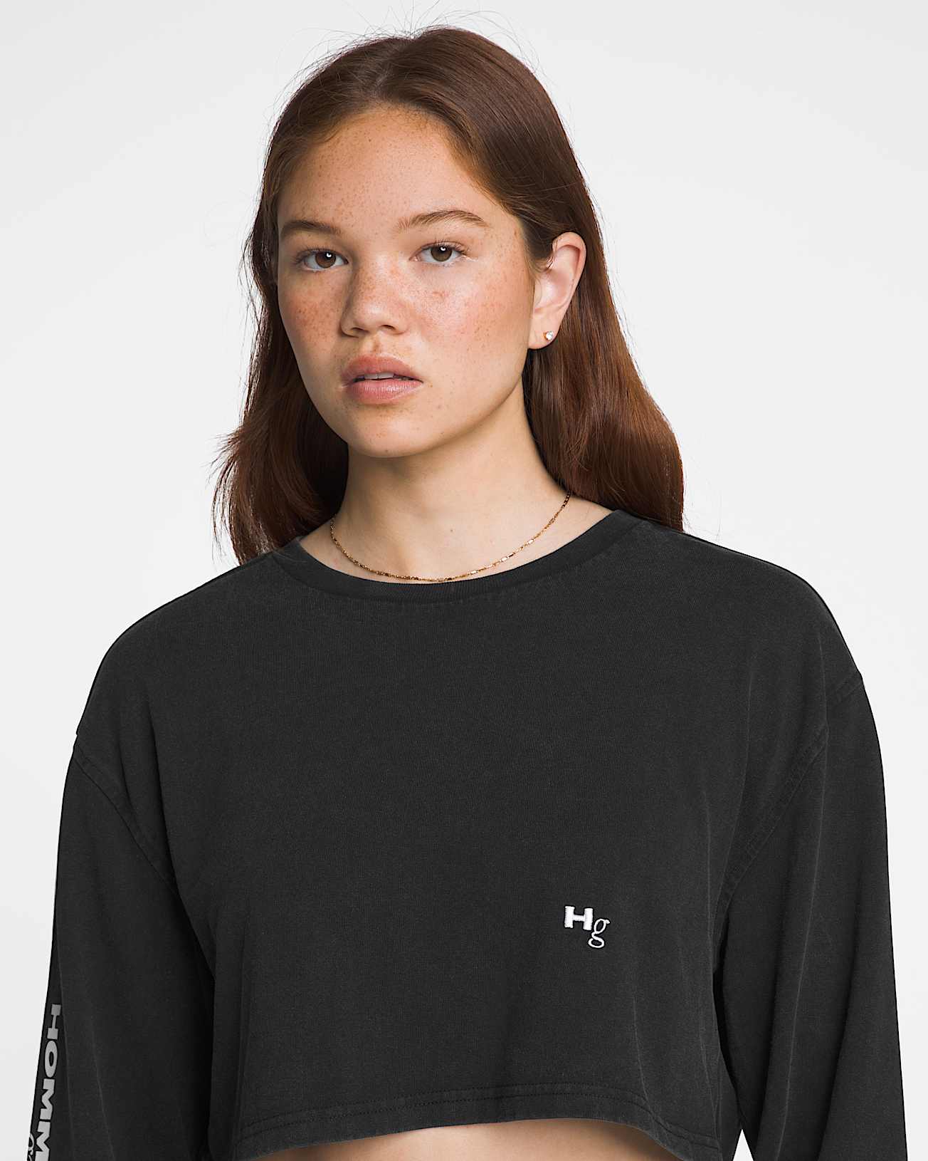 OTW Homme Girls LS Crop Tshirt Washed Black VANS Black ALT4