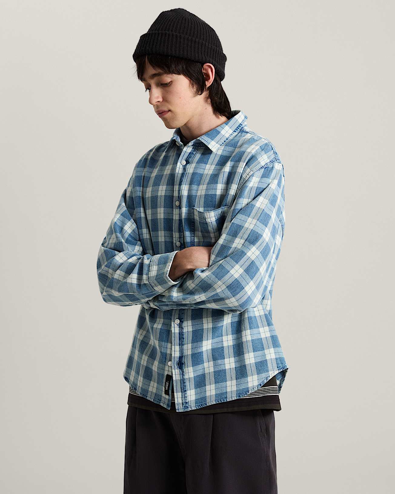 Camicia Oxford a maniche lunghe a tinta unita Lawson VANS Blu ALT2