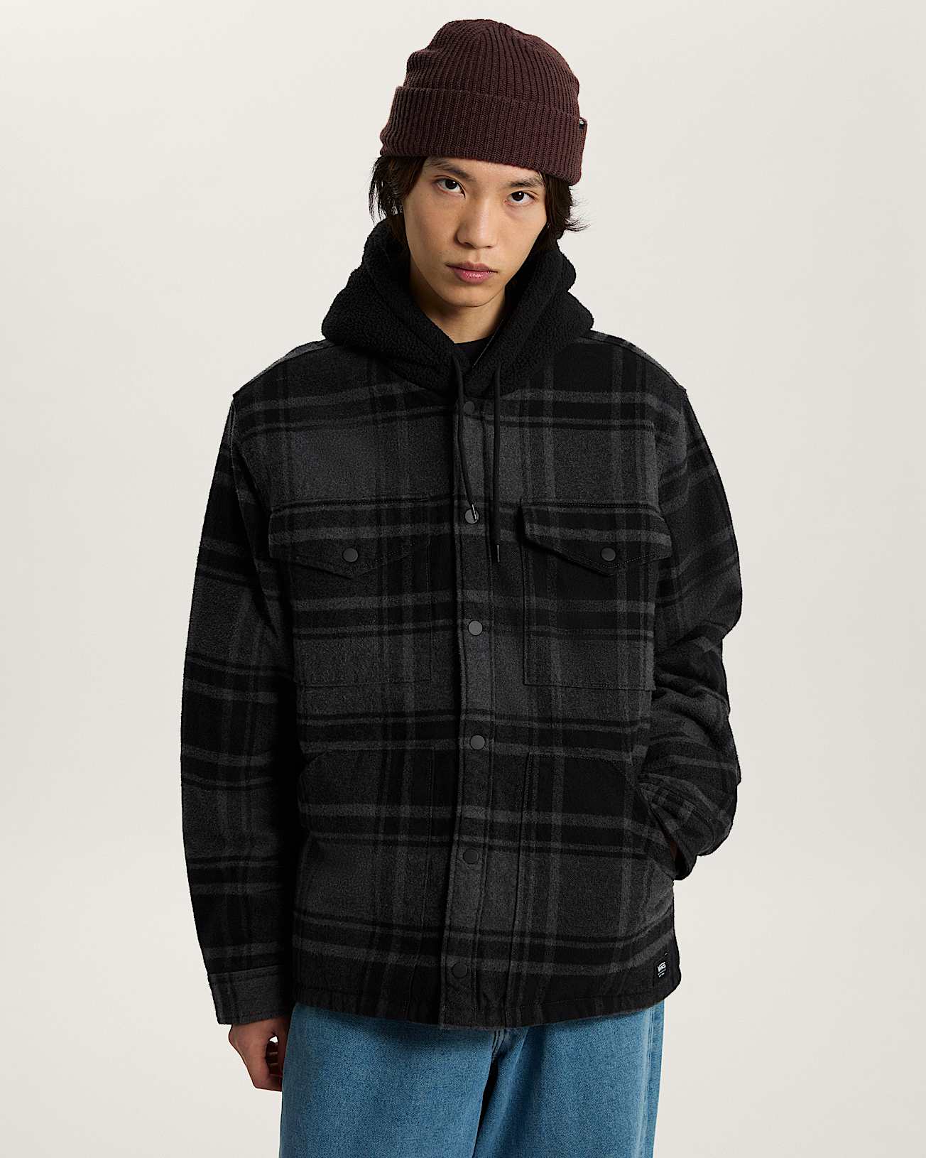 Kurtka koszulowa z kapturem Piedmont Plaid VANS Czarny ALT2