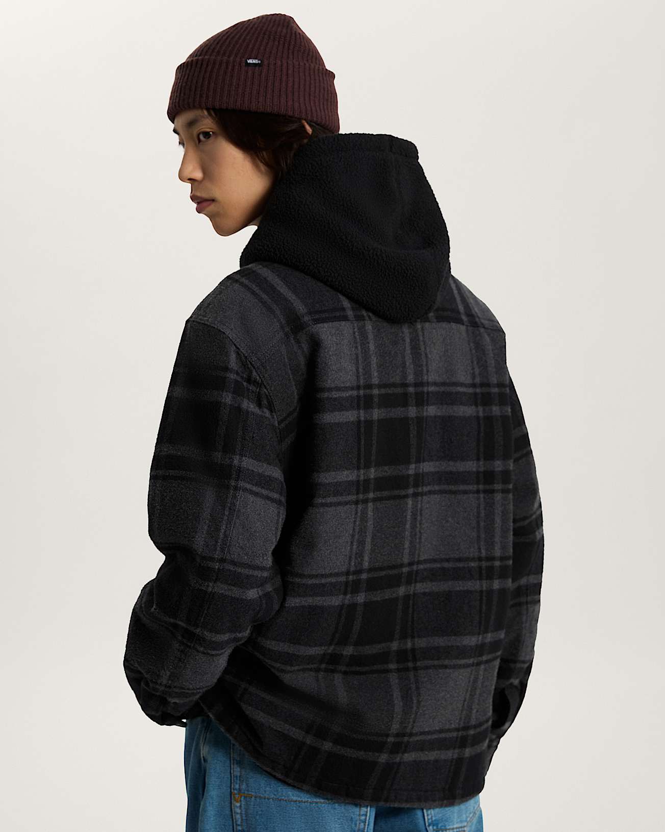 Kurtka koszulowa z kapturem Piedmont Plaid VANS Czarny ALT3