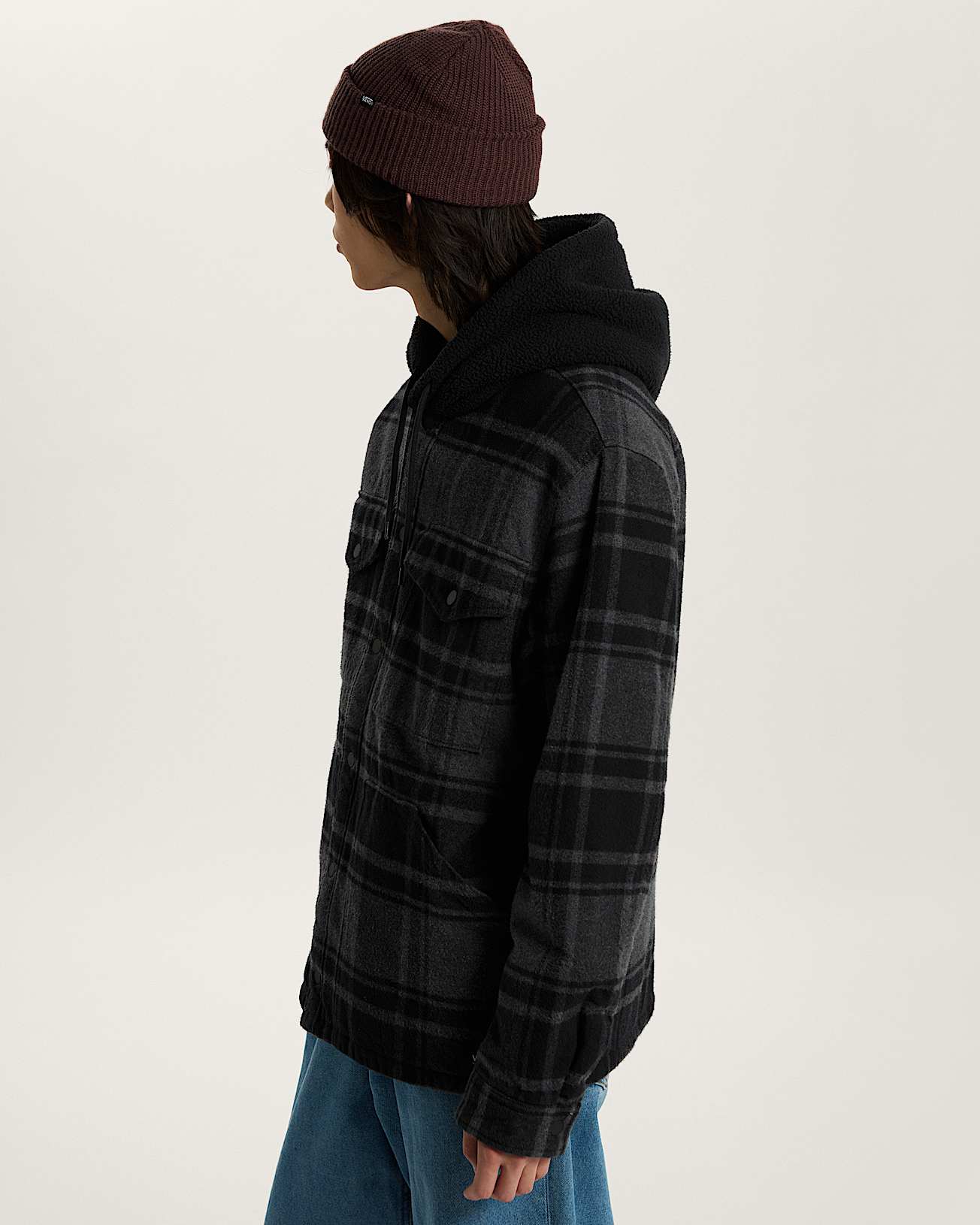Kurtka koszulowa z kapturem Piedmont Plaid VANS Czarny ALT4