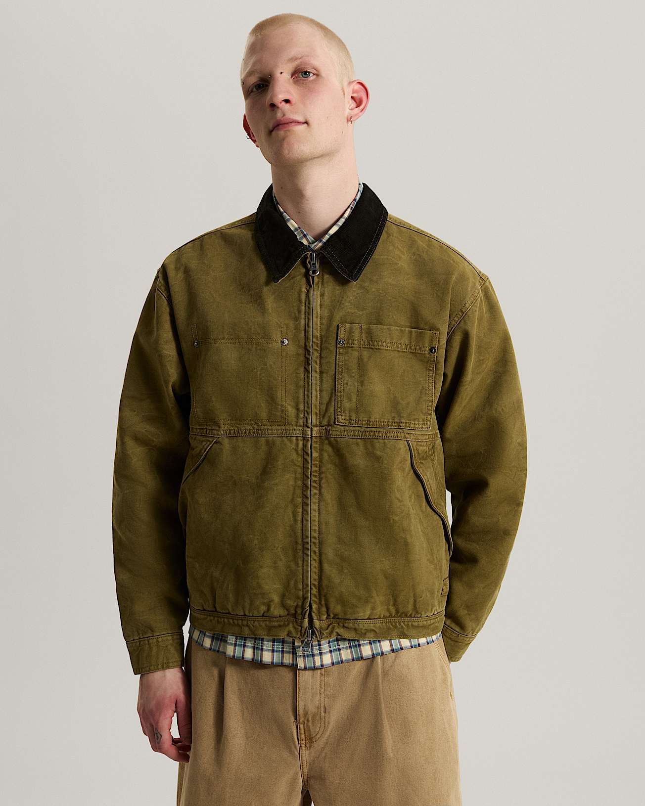 Nico Chore Canvas Jacket Olive Brown VANS Beige ALT2