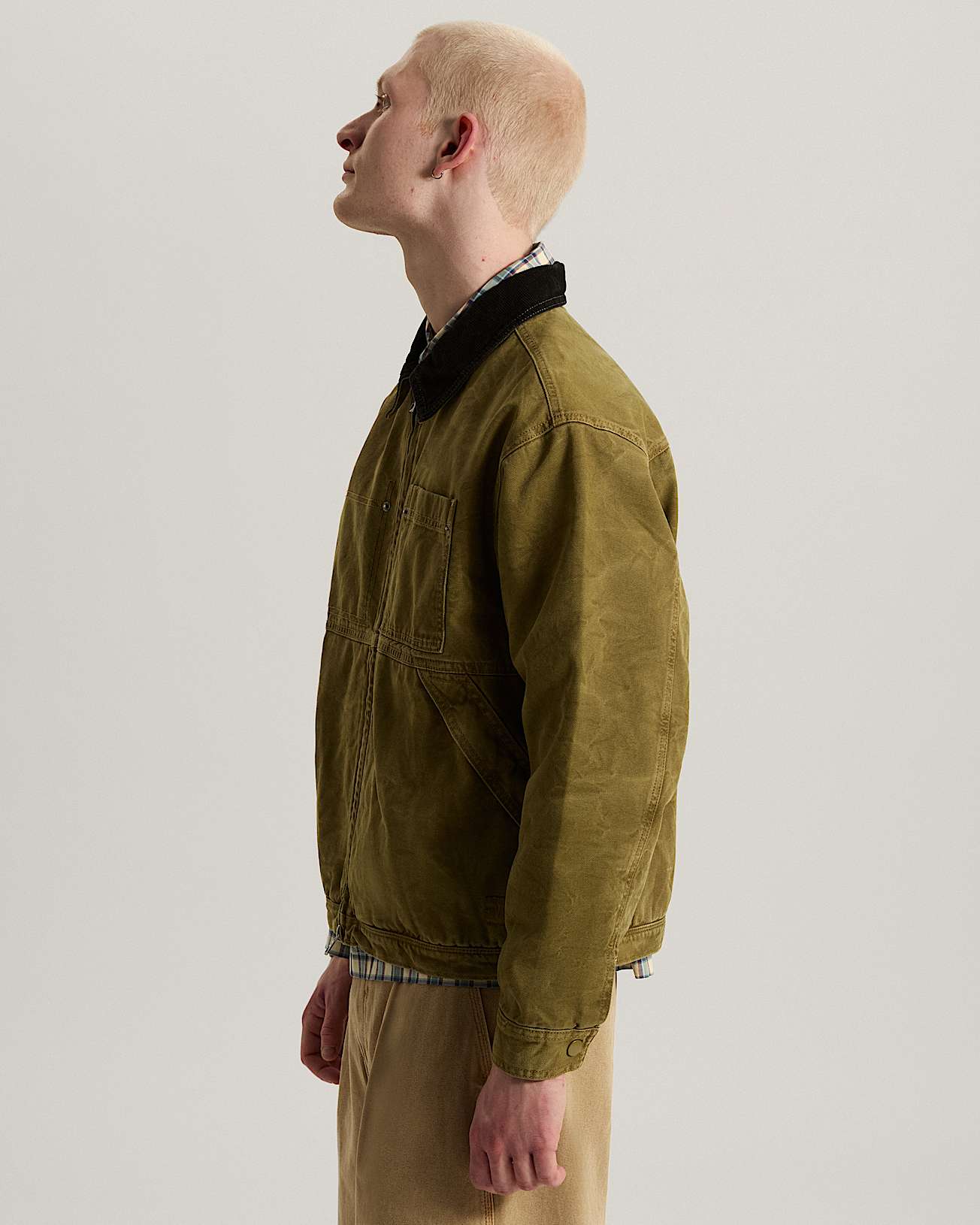 Nico Chore Canvas Jacket Olive Brown VANS Beige ALT4