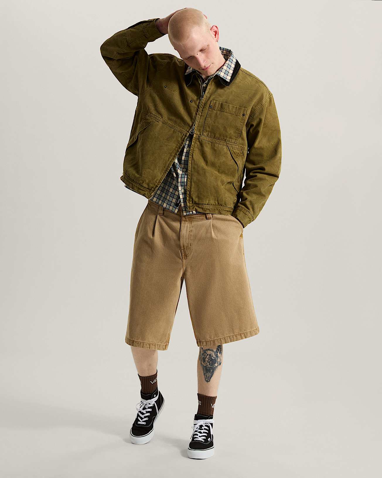 Nico Chore Canvas Jacket Olive Brown VANS Beige ALT5