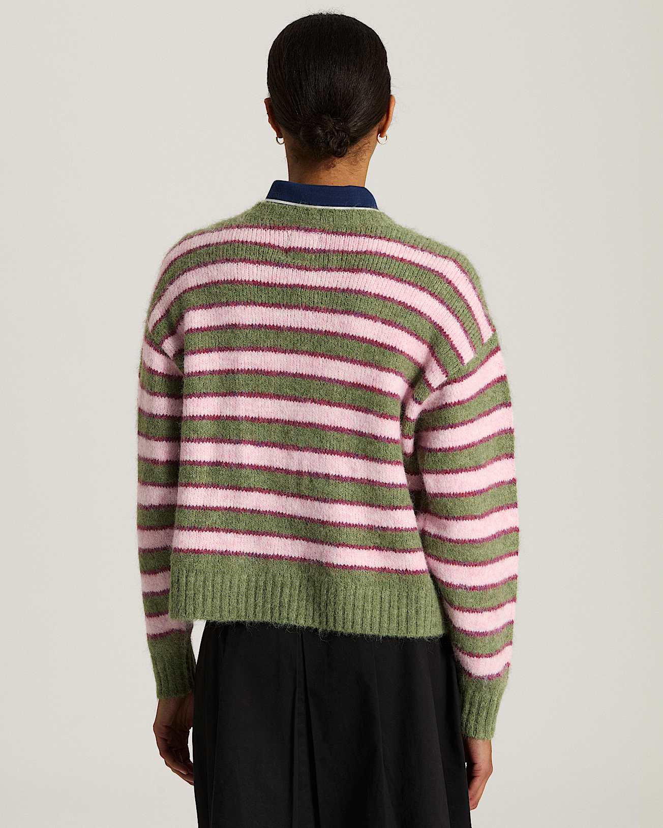 Rollins Stripe Sweater Green BalsamMystcMlbry VANS GreenPurple ALT3