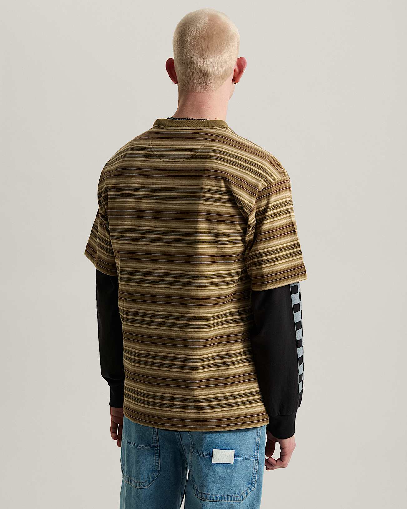 Tshirt Ringer Striped Knit VANS Beige ALT3