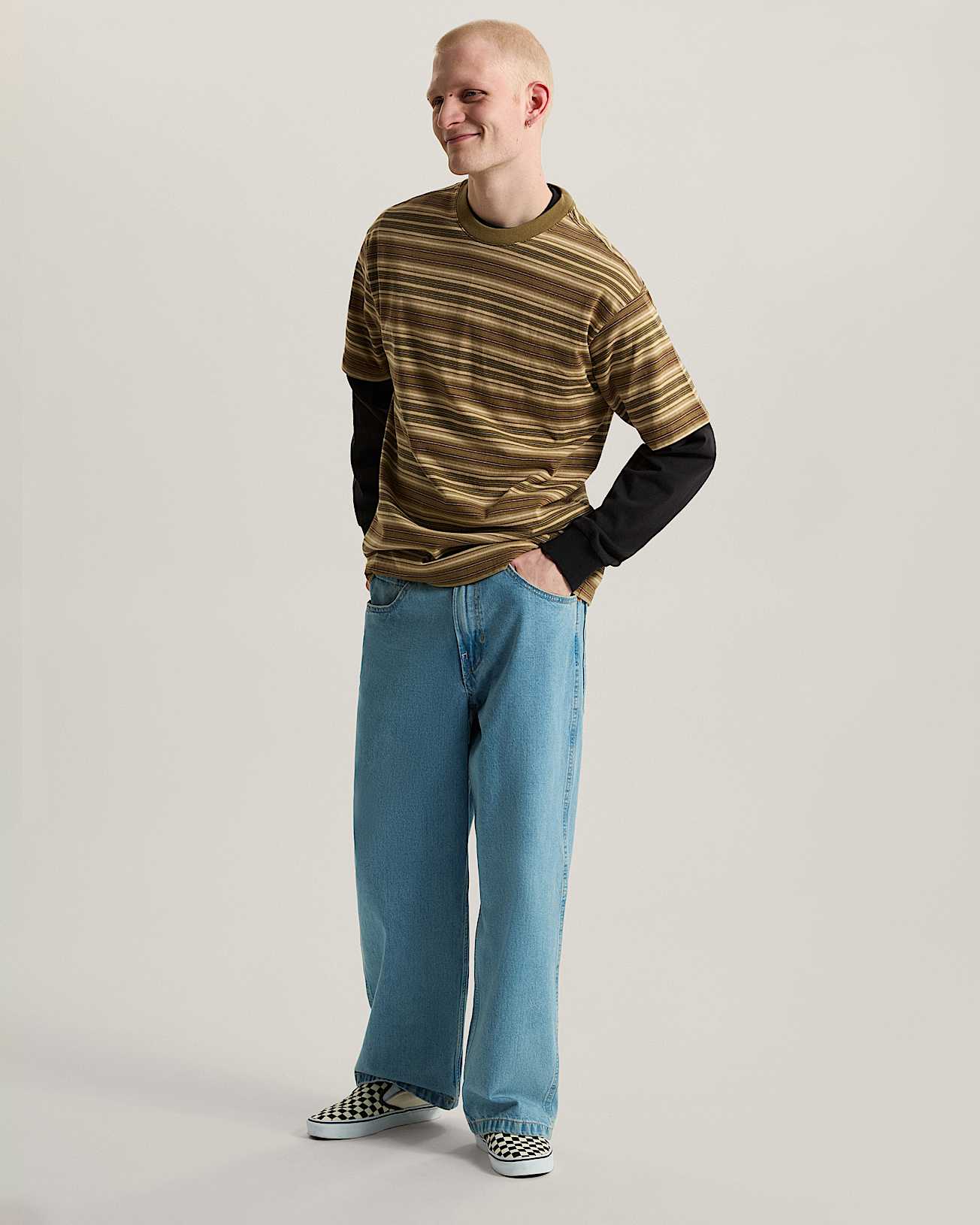 Tshirt Ringer Striped Knit VANS Beige ALT4
