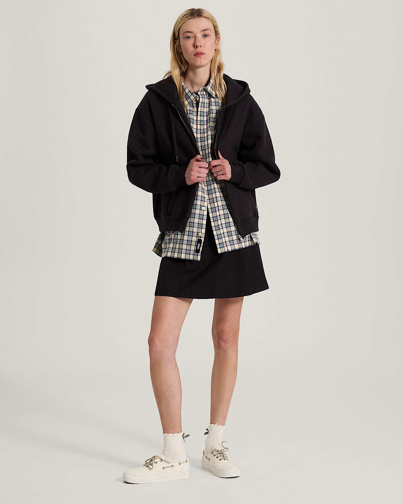 Felpa con cappuccio e zip intera Salton VANS Nero ALT5