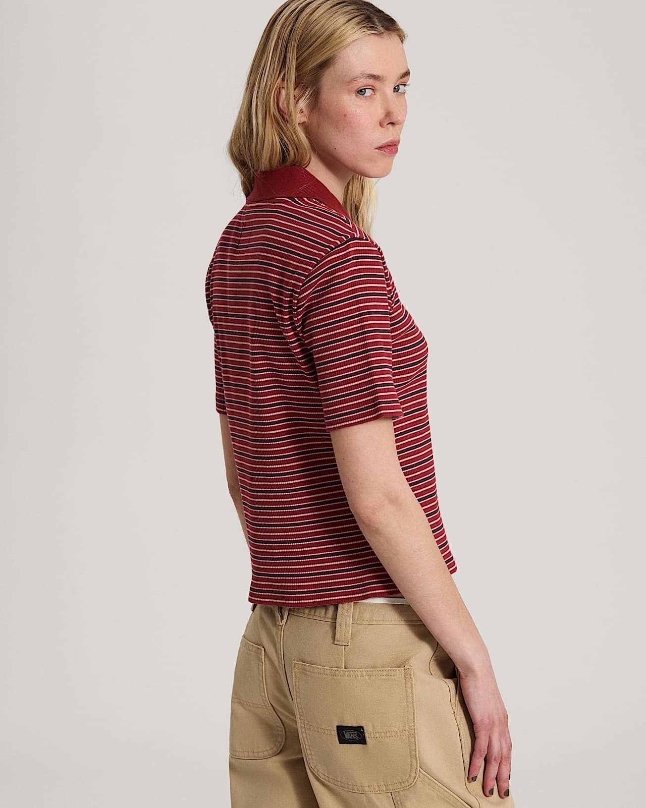 Polo Priscilla Stripe VANS Rouge ALT3