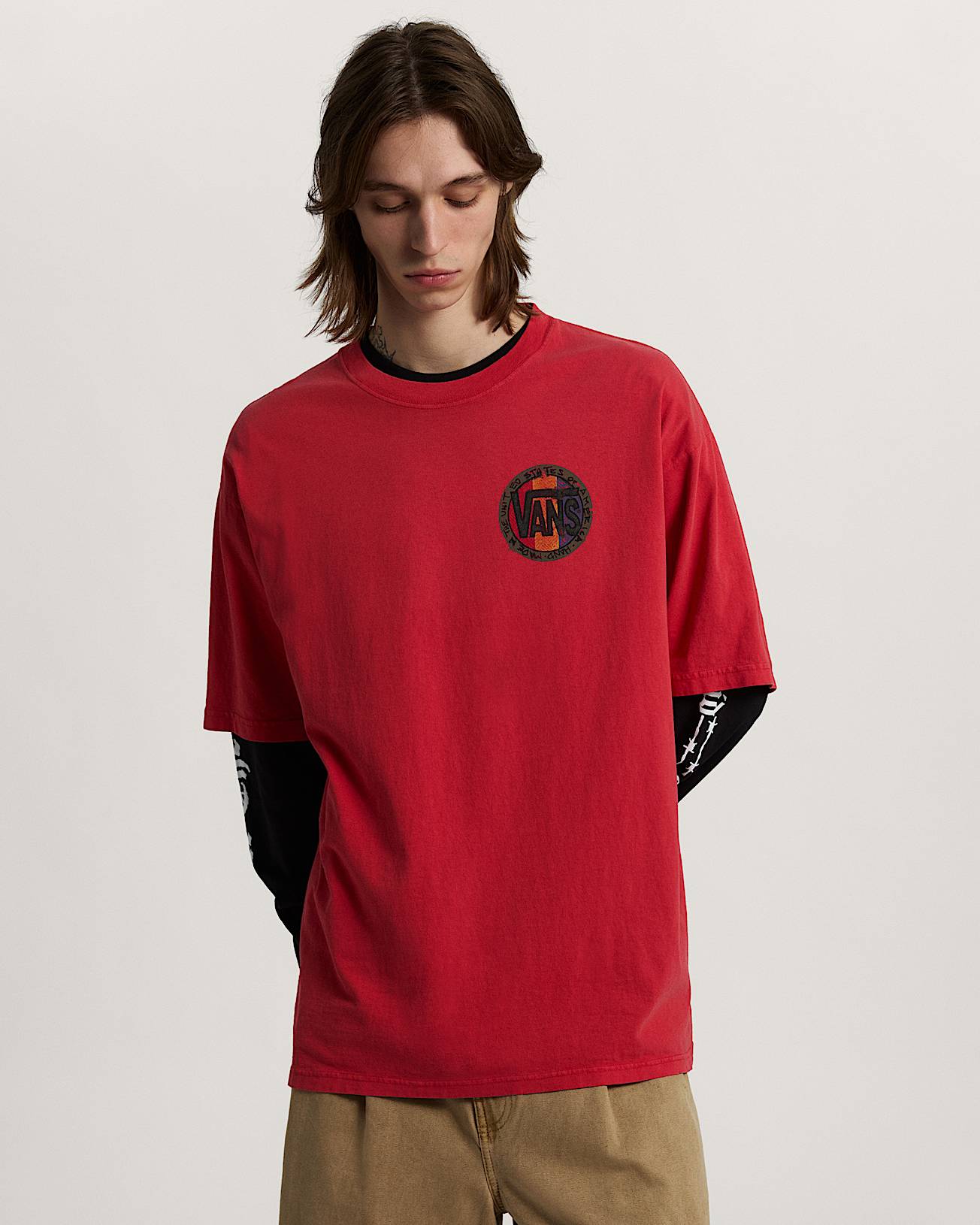 Blotched Circle SS Tee RACING RED VANS Rot ALT2