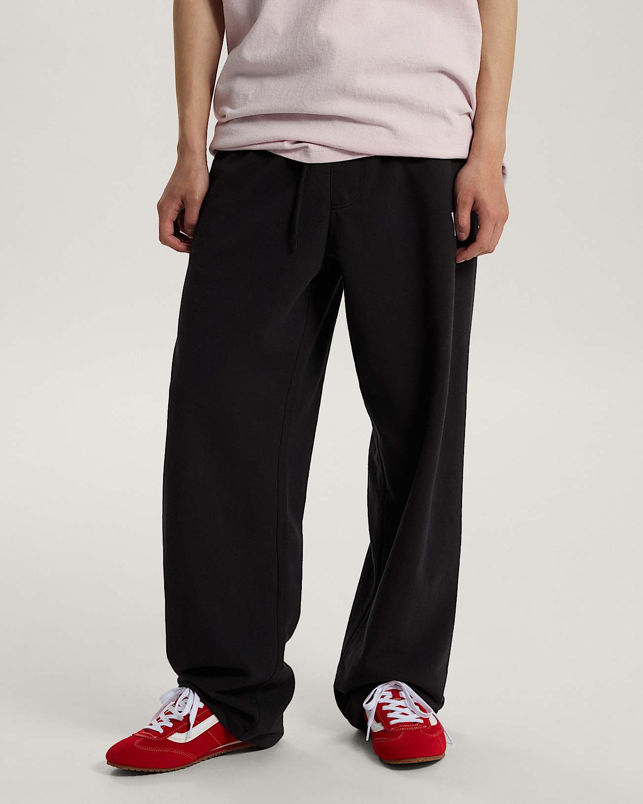 Pantaloni in pile elasticizzati a gamba dritta con logo VANS Nero ALT2