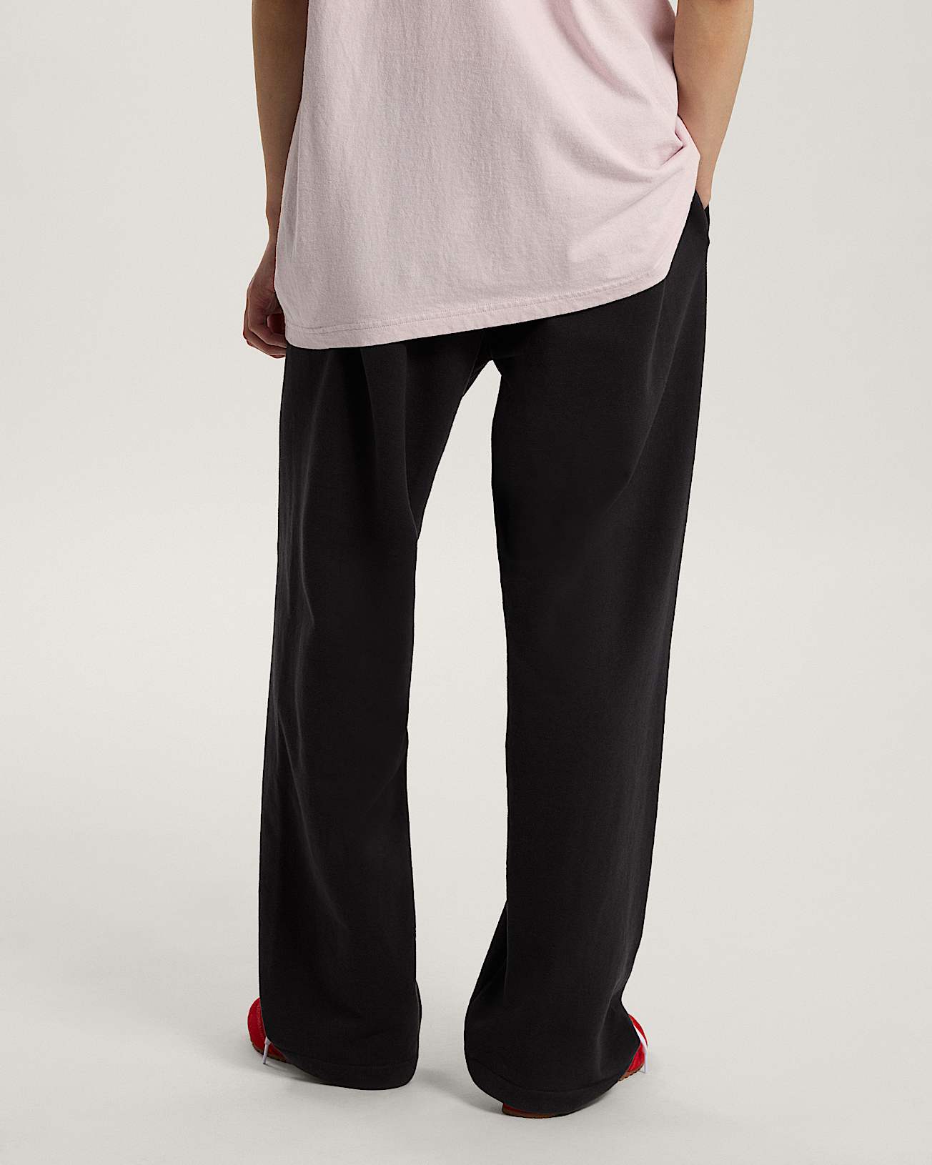 Pantaloni in pile elasticizzati a gamba dritta con logo VANS Nero ALT3