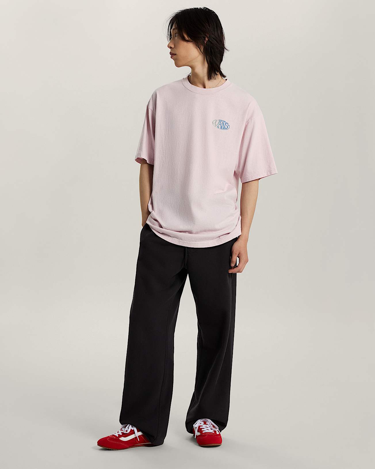 Pantaloni in pile elasticizzati a gamba dritta con logo VANS Nero ALT5