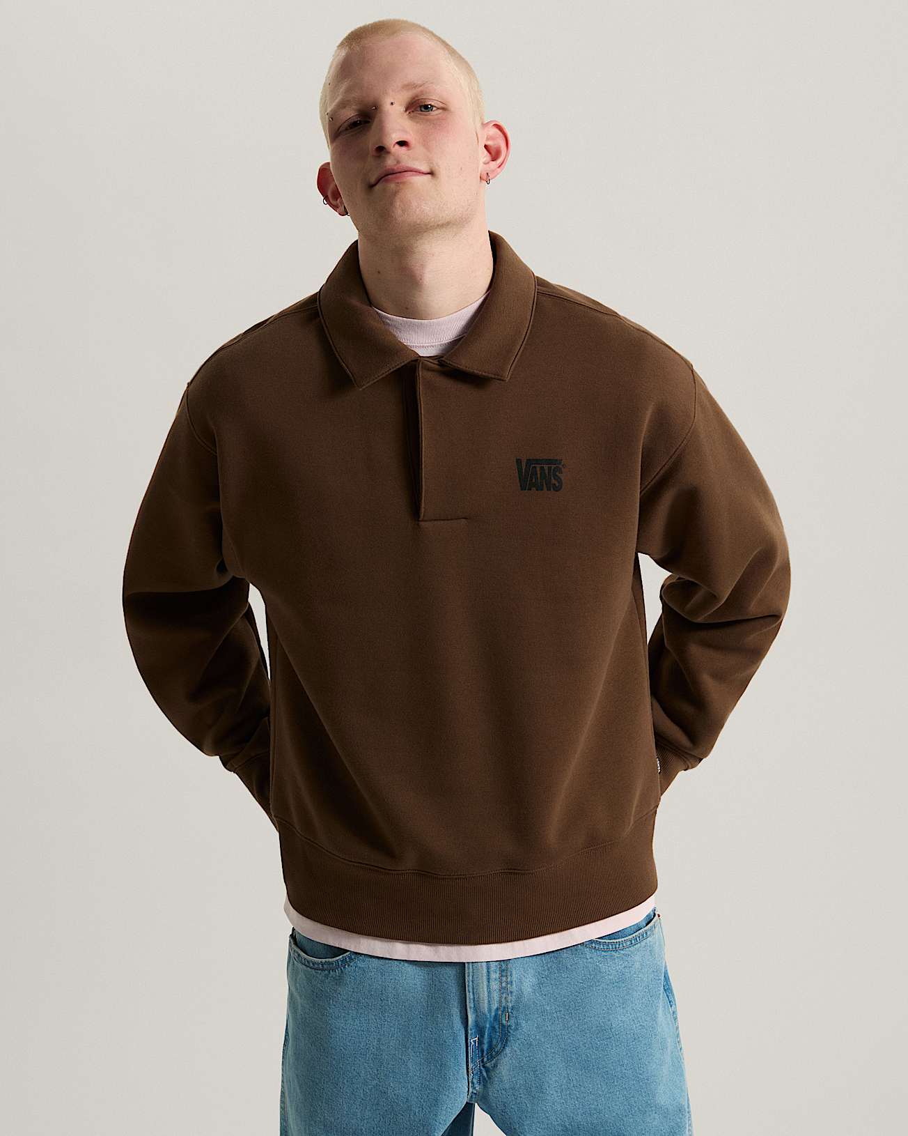 Polo Fleece Pullover VANS Brown ALT2