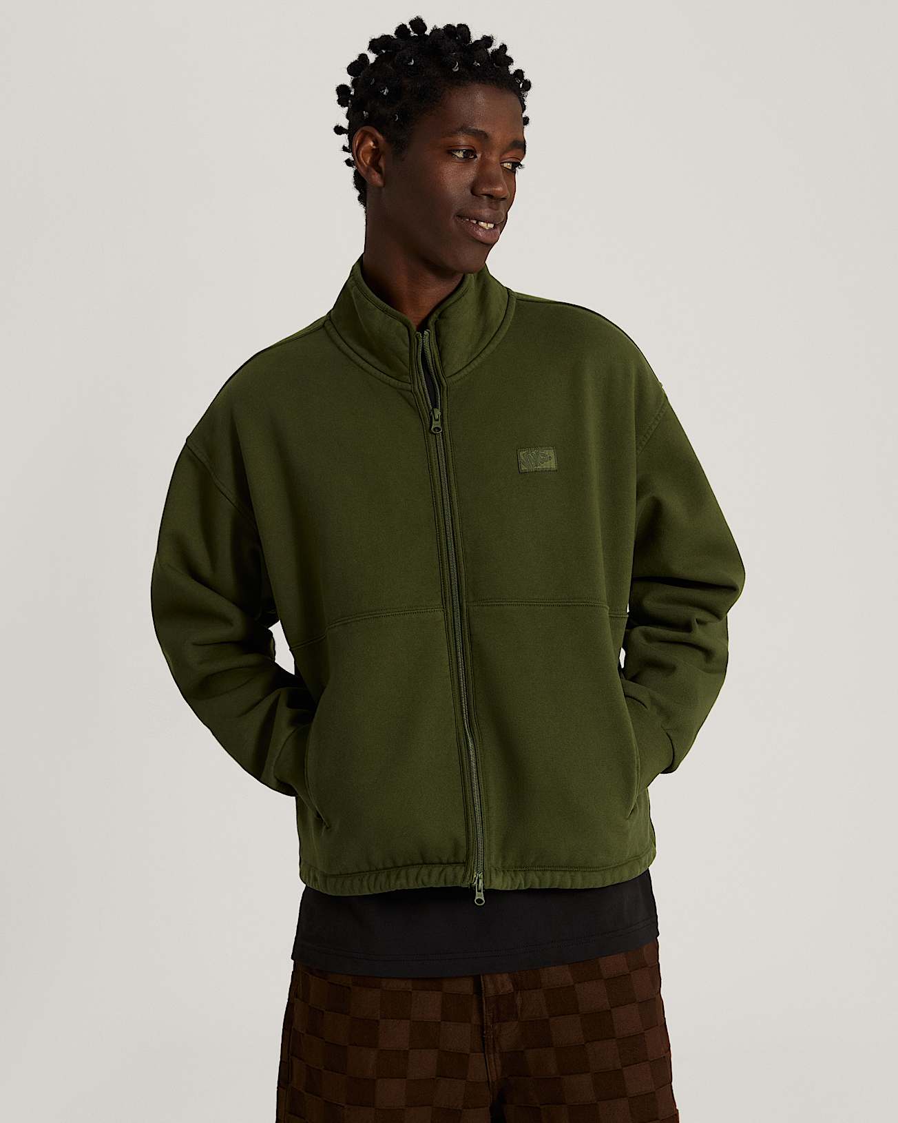 Full Zip Mock Neck Fleece Green Balsam VANS Grn ALT2