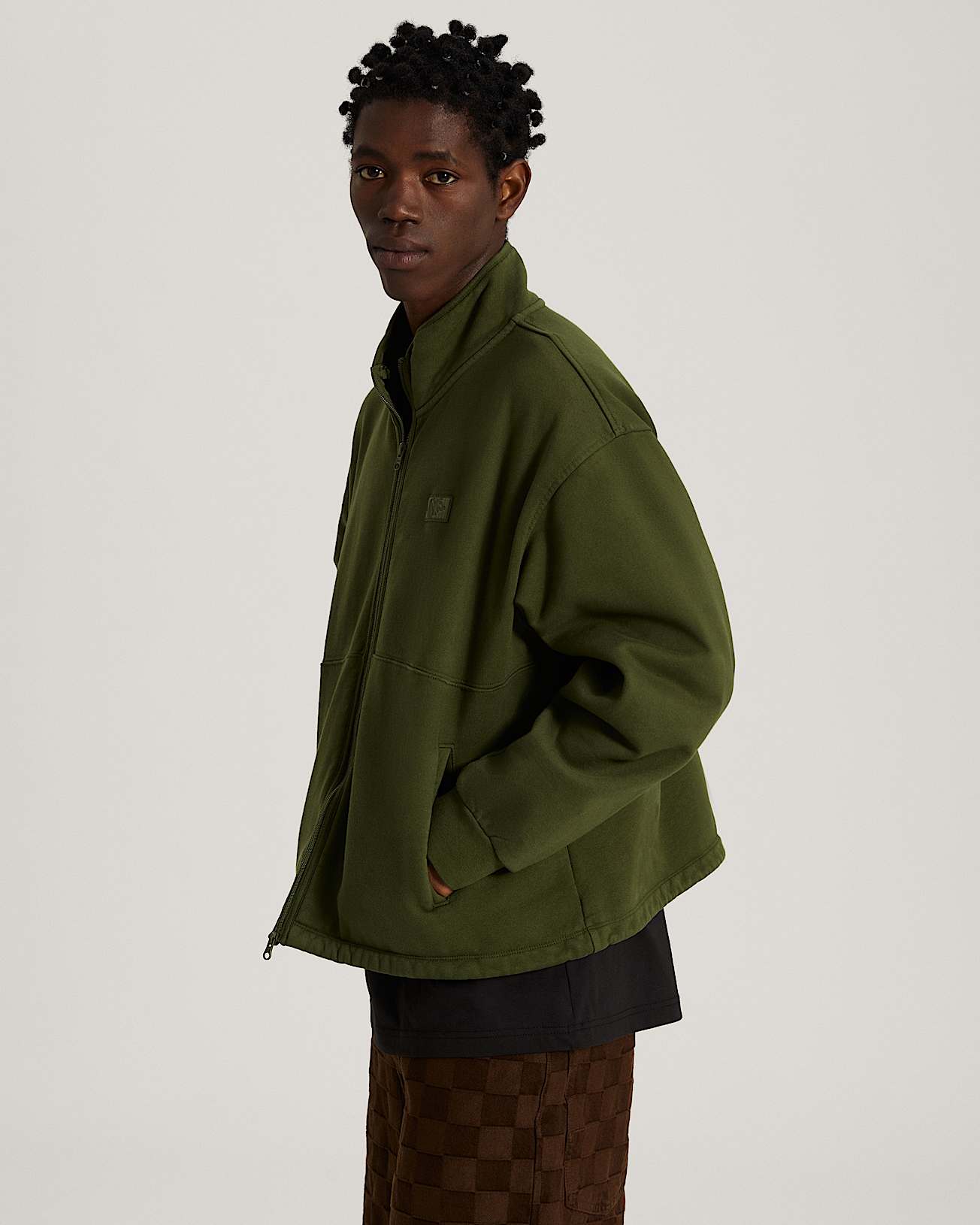 Full Zip Mock Neck Fleece Green Balsam VANS Grn ALT4