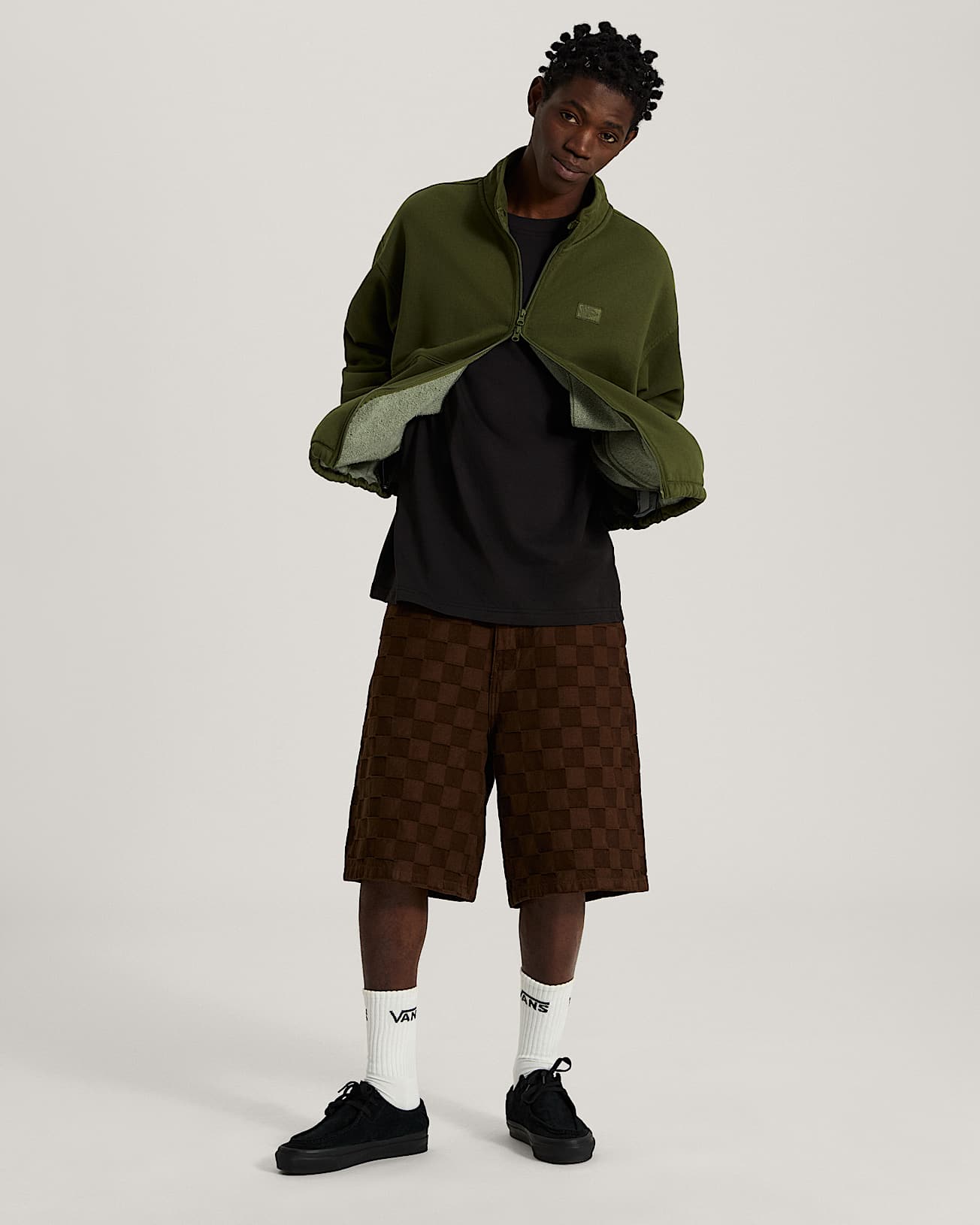 Full Zip Mock Neck Fleece Green Balsam VANS Grn ALT5