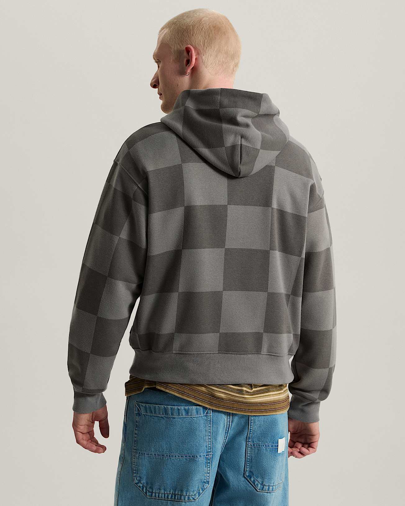 Sweat  capuche Stretch Logo Checkerboard VANS Gris ALT3