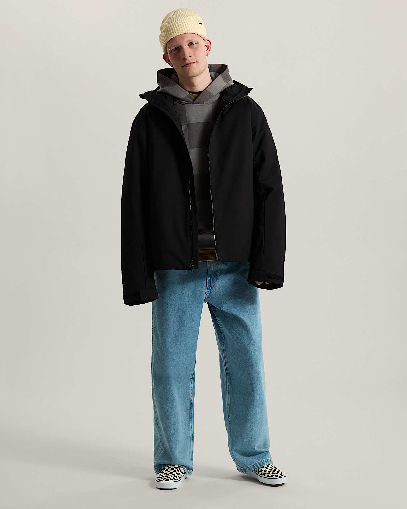 Sweat  capuche Stretch Logo Checkerboard VANS Gris ALT5