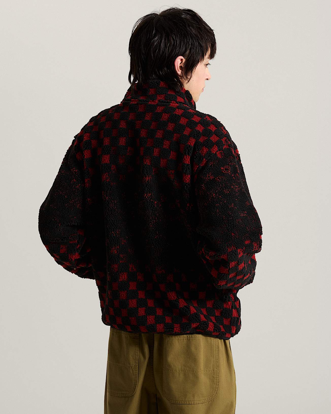 Nights High Pile Jacket Poppy Ember VANS Rouge ALT4