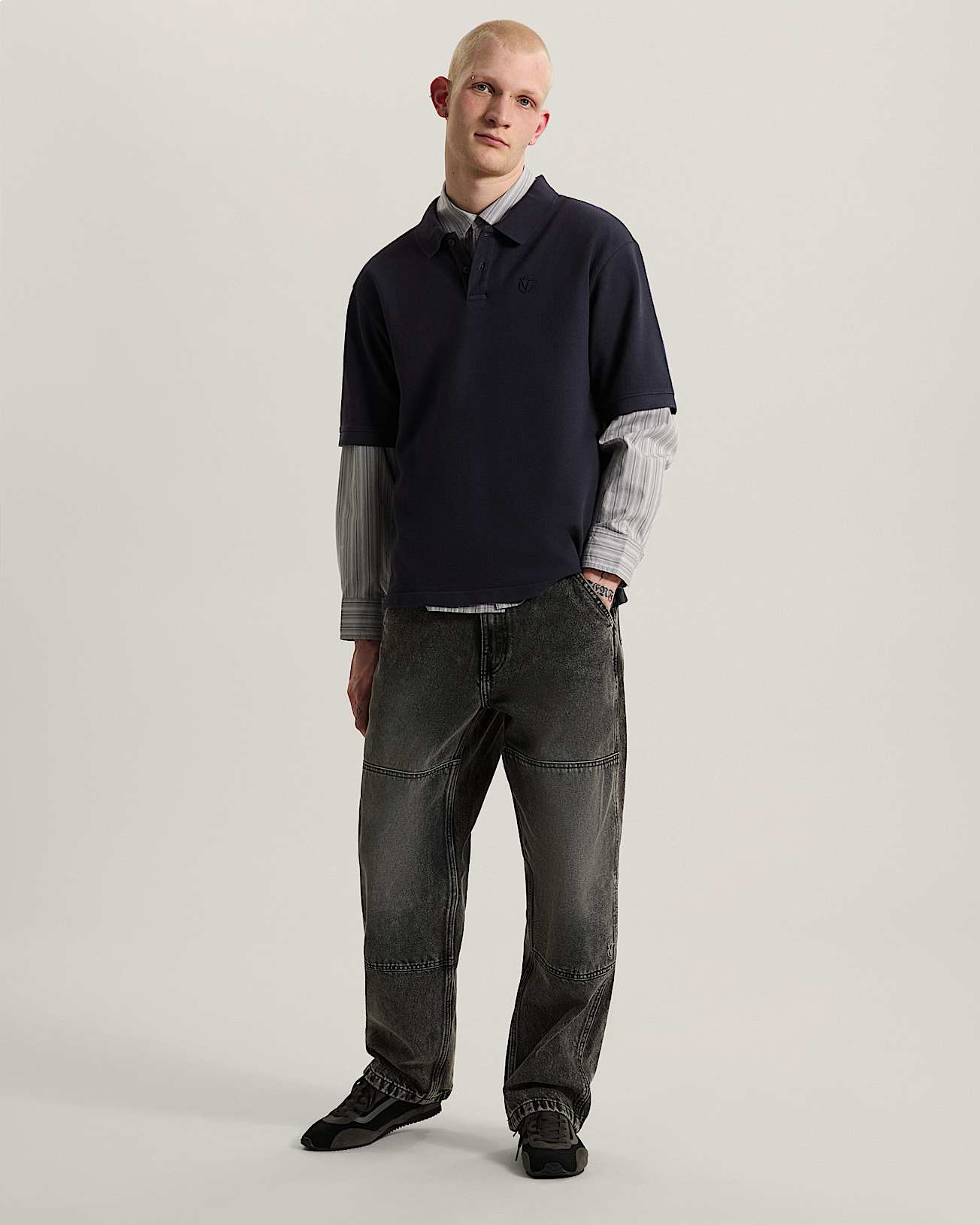 Vans X Rowan Z Washed Polo PARISIAN NIGHT VANS Bleu ALT4