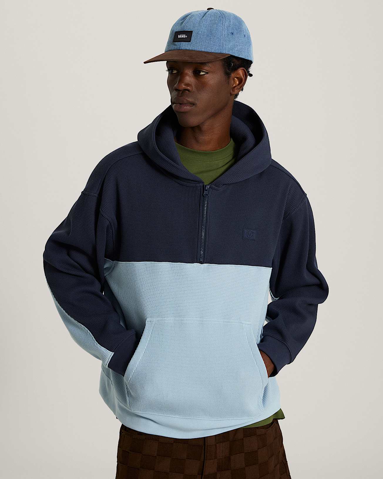 Sweat  capuche Vans X Rowan Quarter Zip VANS Bleu ALT2