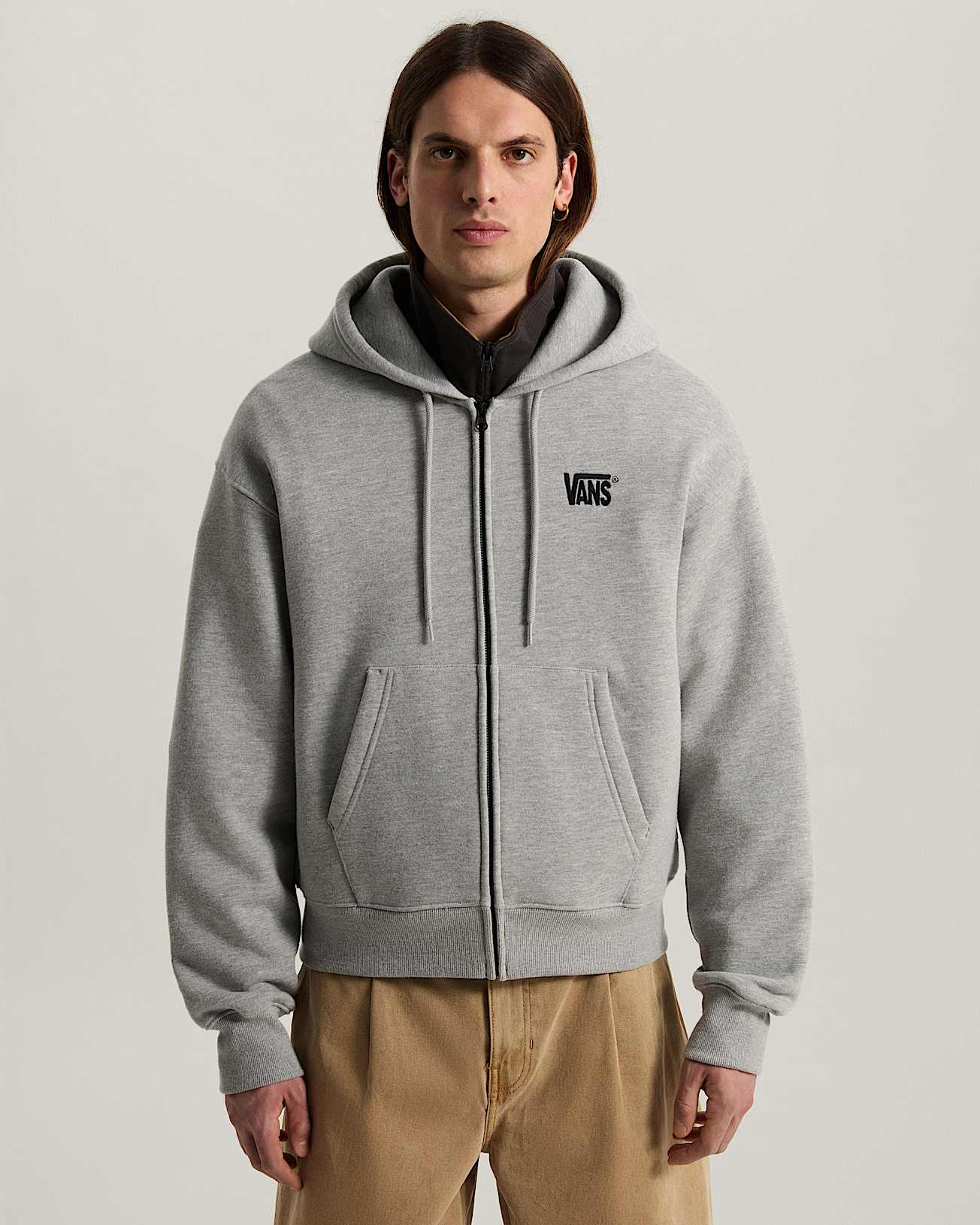 Stretch Logo Zip Pullover Hoodie VANS Grey ALT2