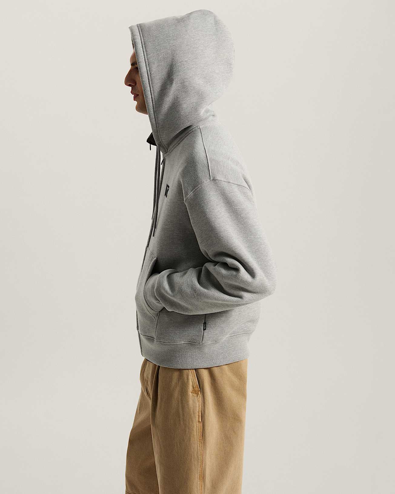 Stretch Logo Zip Pullover Hoodie VANS Grey ALT4