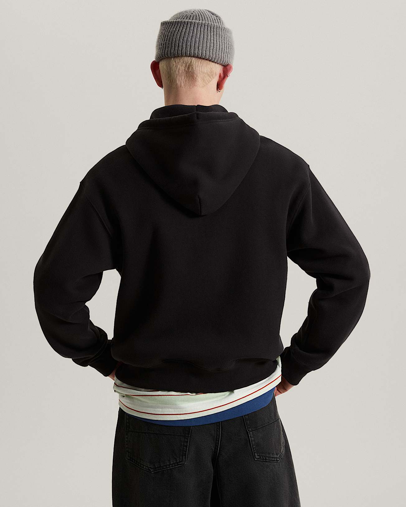 Stretch Logo Zip Pullover Hoodie VANS Black ALT3
