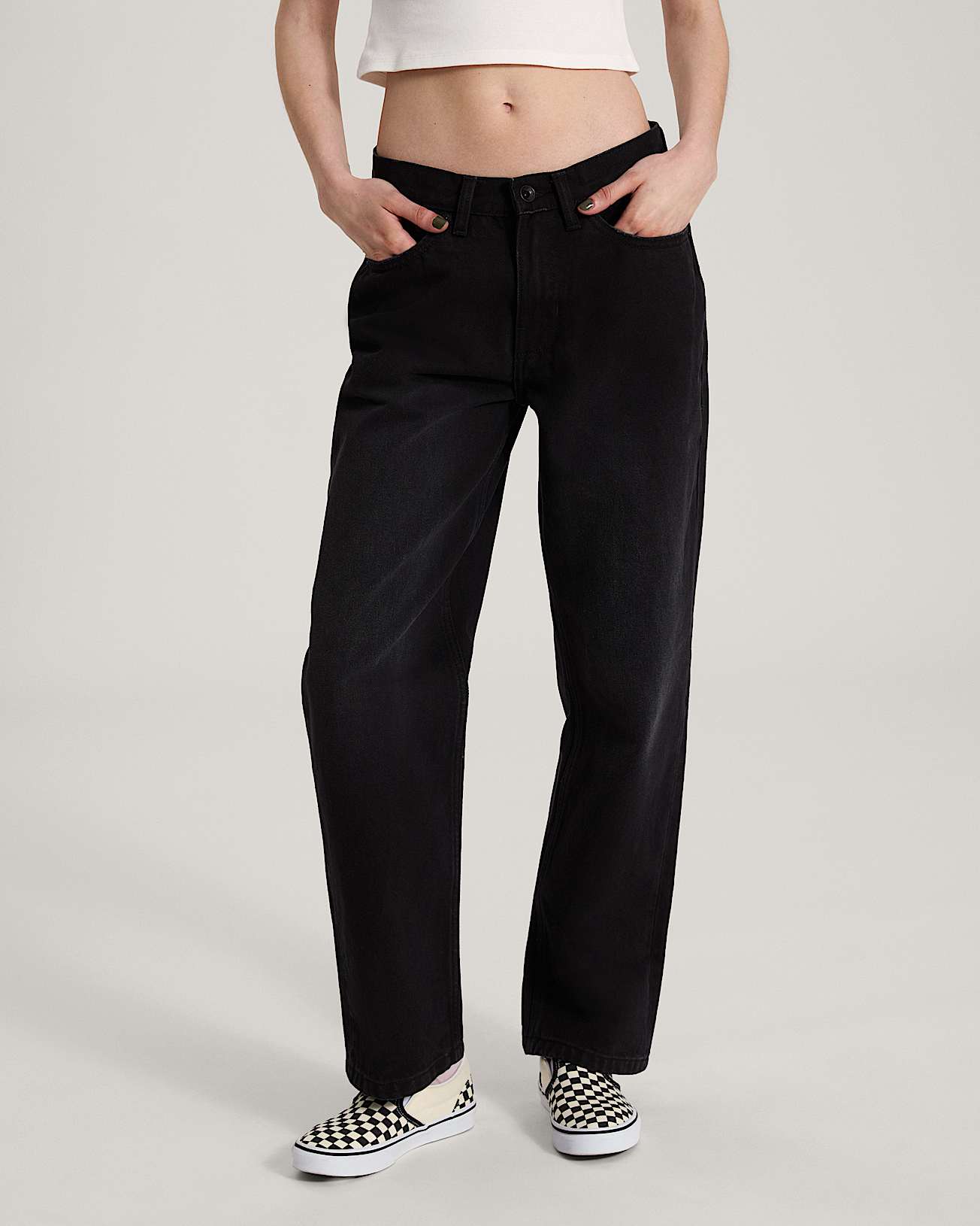 Pantalon droit Check5 Mid Rise VANS Noir ALT2