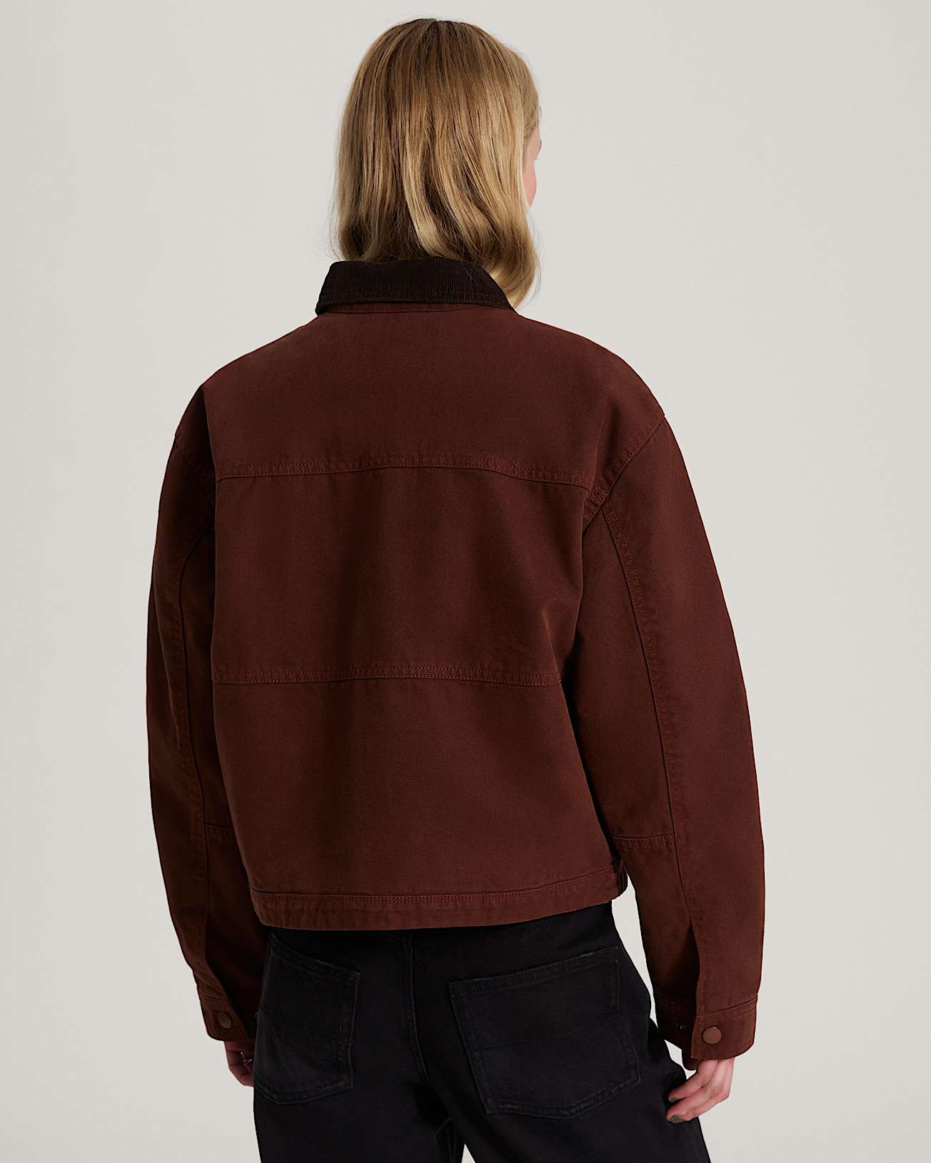 Nicola Cropped Chore Canvas Jacket Brown Earth VANS Brown ALT3