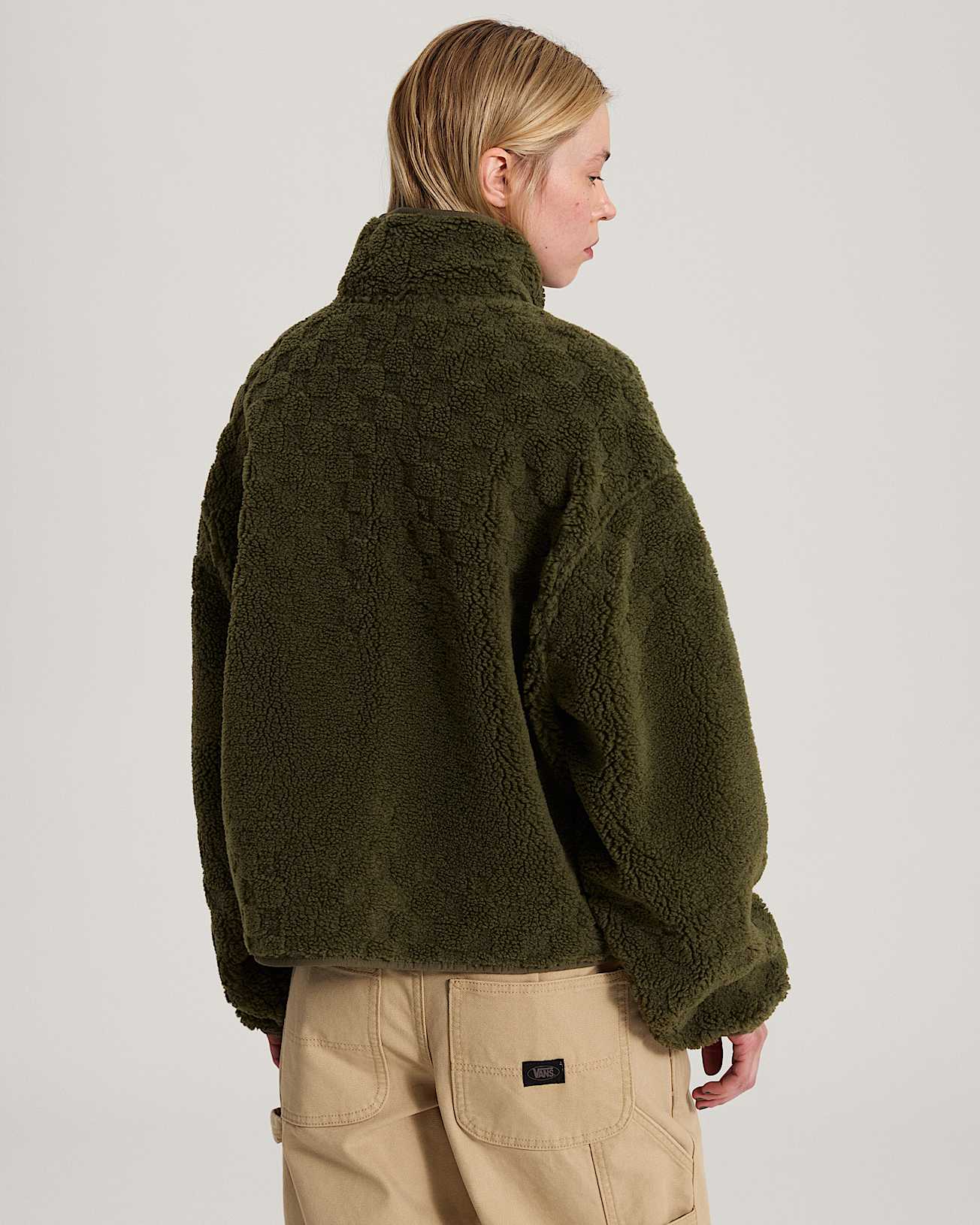 Queens High Pile Jacket Mossy Olive VANS Vert ALT3