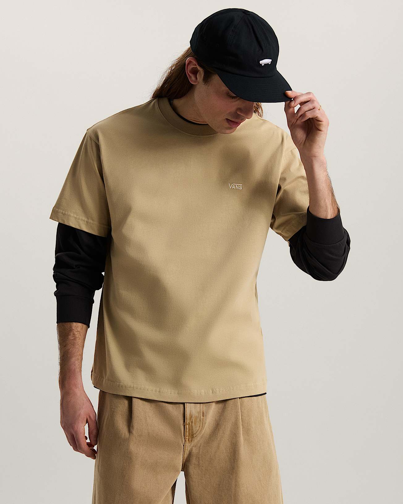 Tshirt Left Chest Logo VANS Beige ALT2
