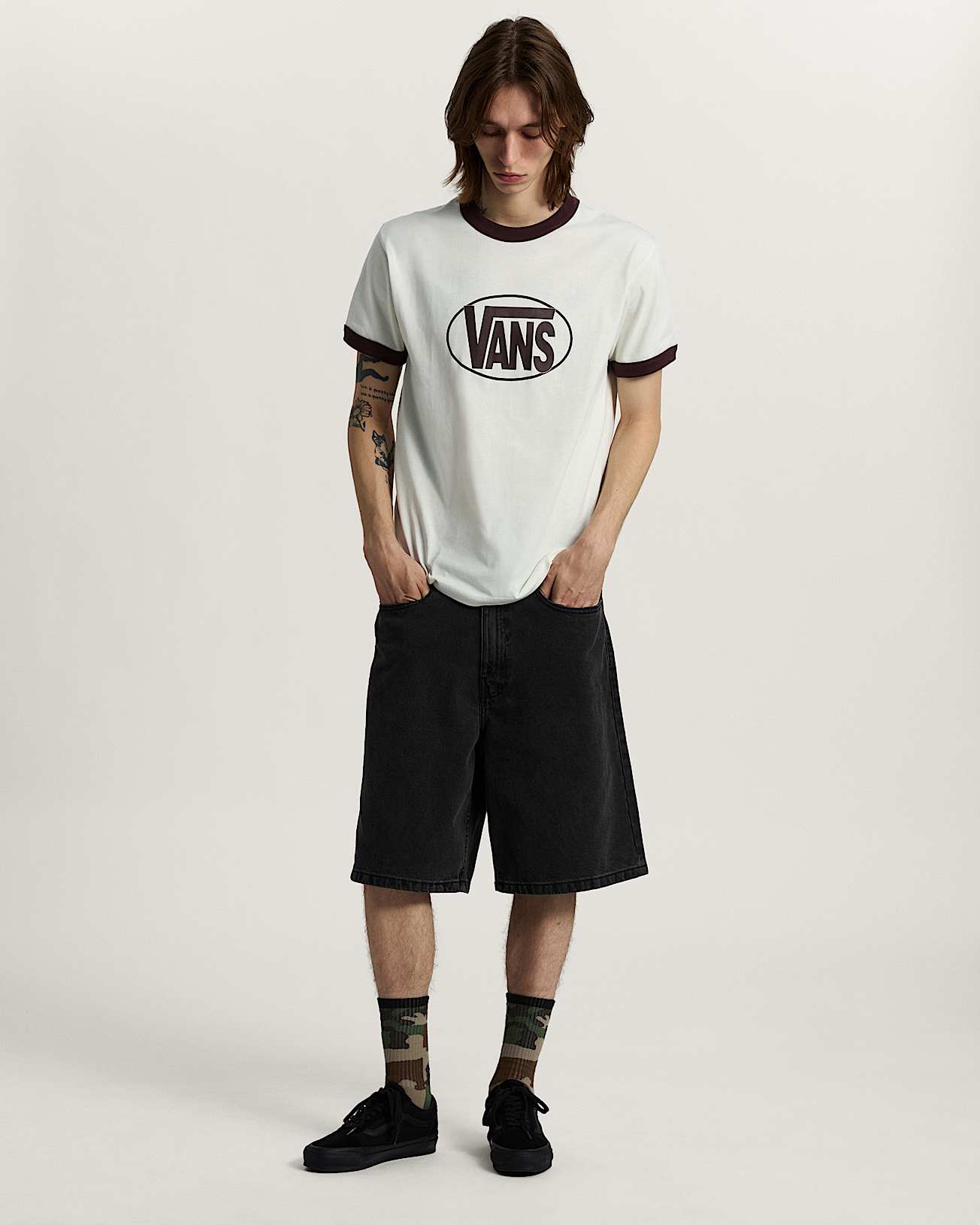 Tshirt Center Chest Ringer VANS Blanc ALT4