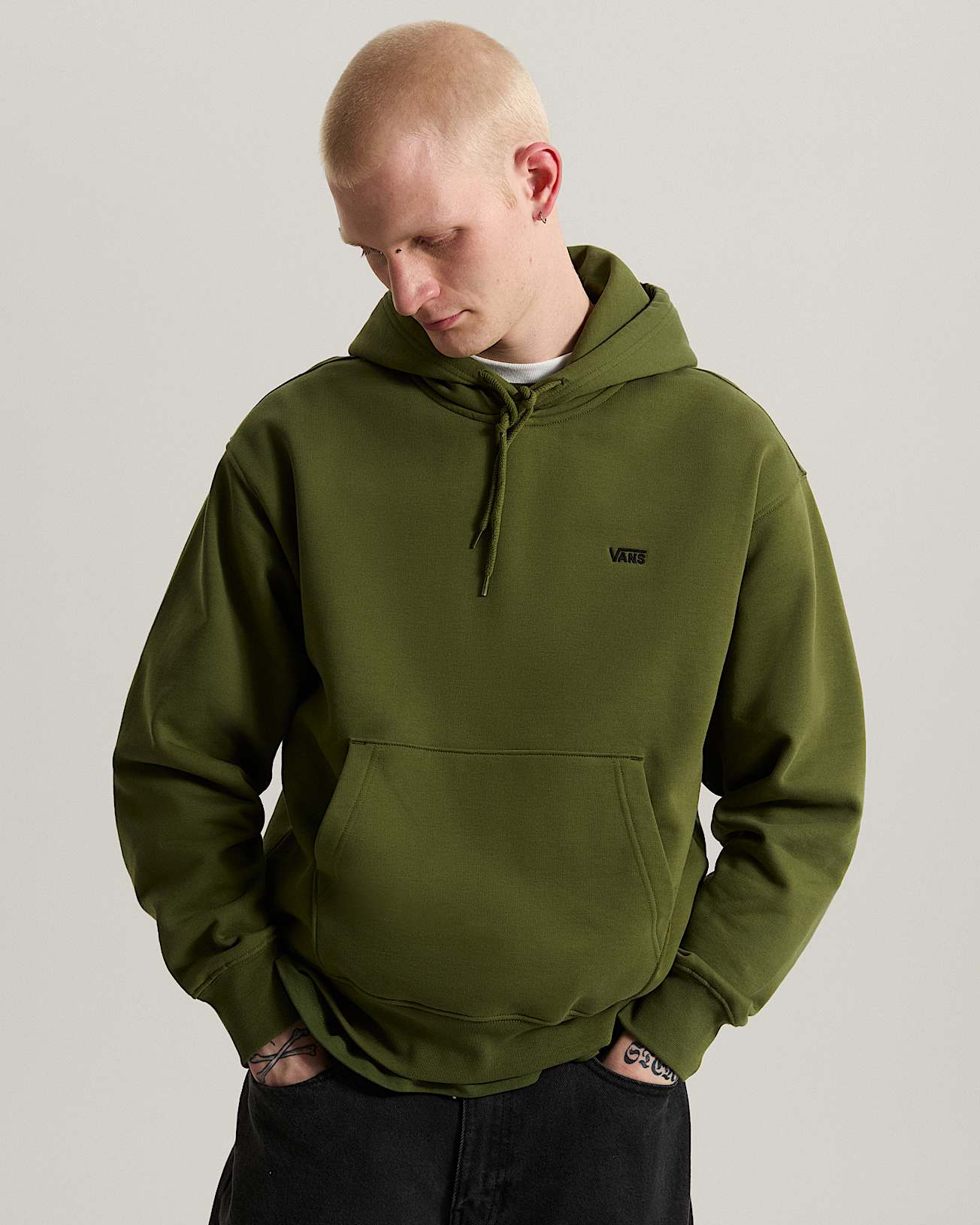 Left Chest II Logo Pullover Hoodie VANS Green ALT2