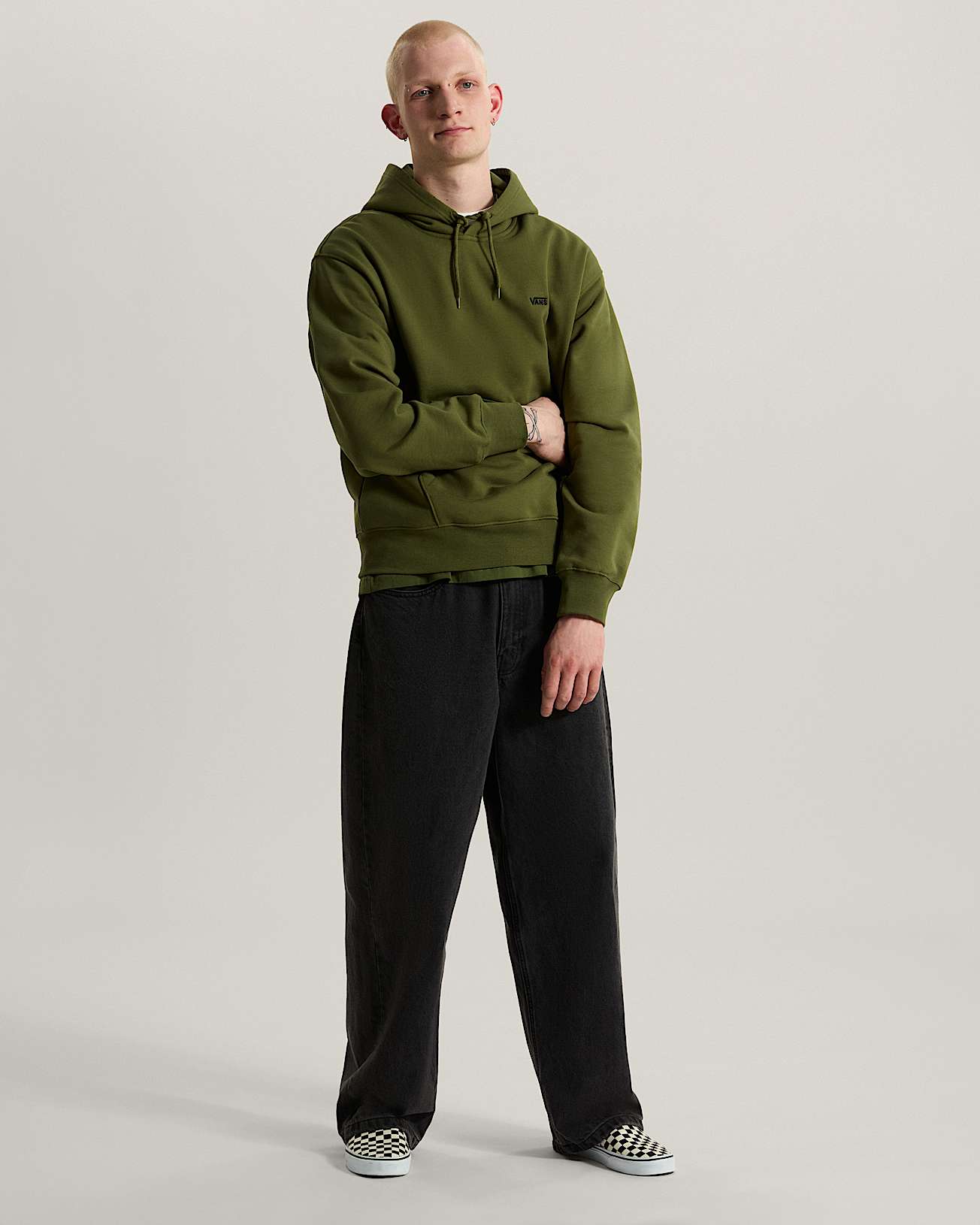 Left Chest II Logo Pullover Hoodie VANS Green ALT5