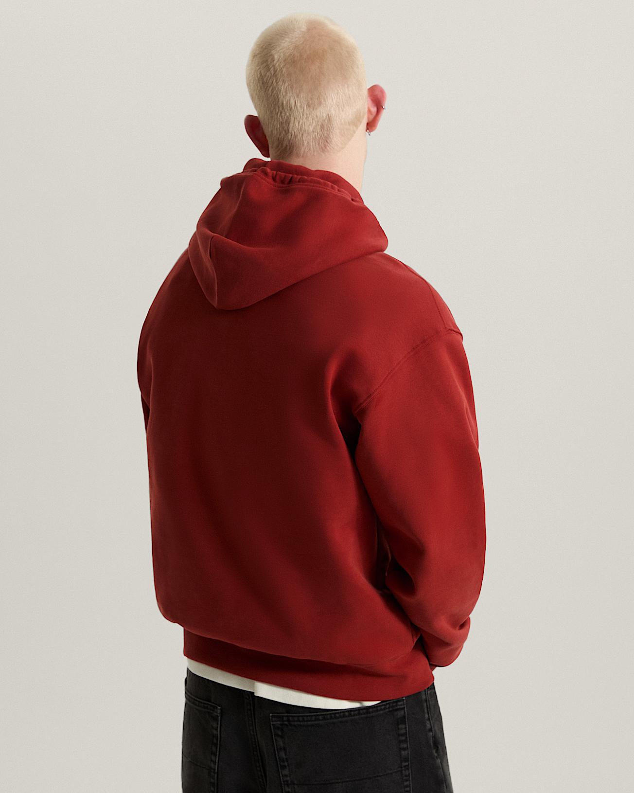 Left Chest II Logo Pullover Hoodie VANS Red ALT3