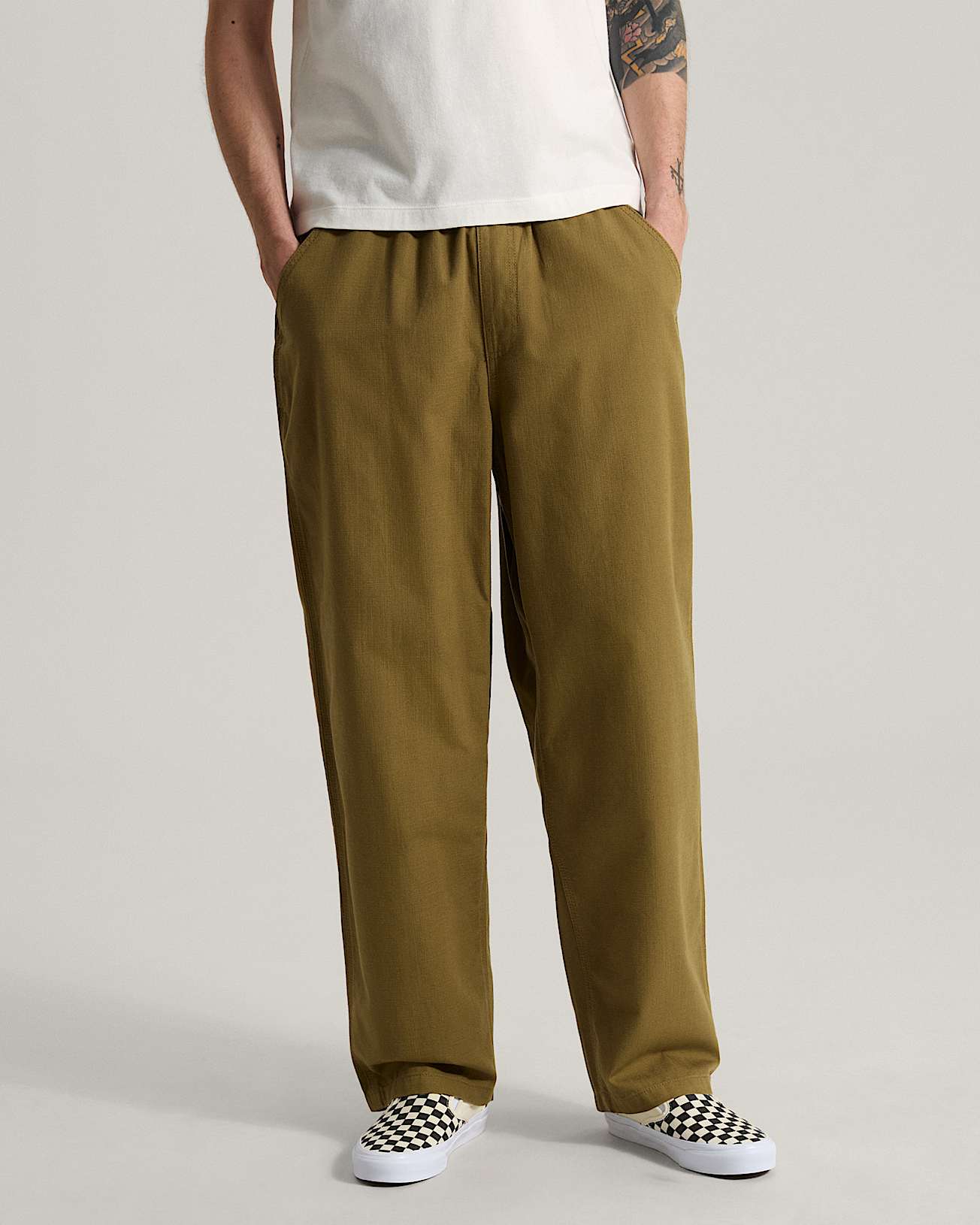 Addison Barrel Pant Olive Brown VANS Beige ALT2