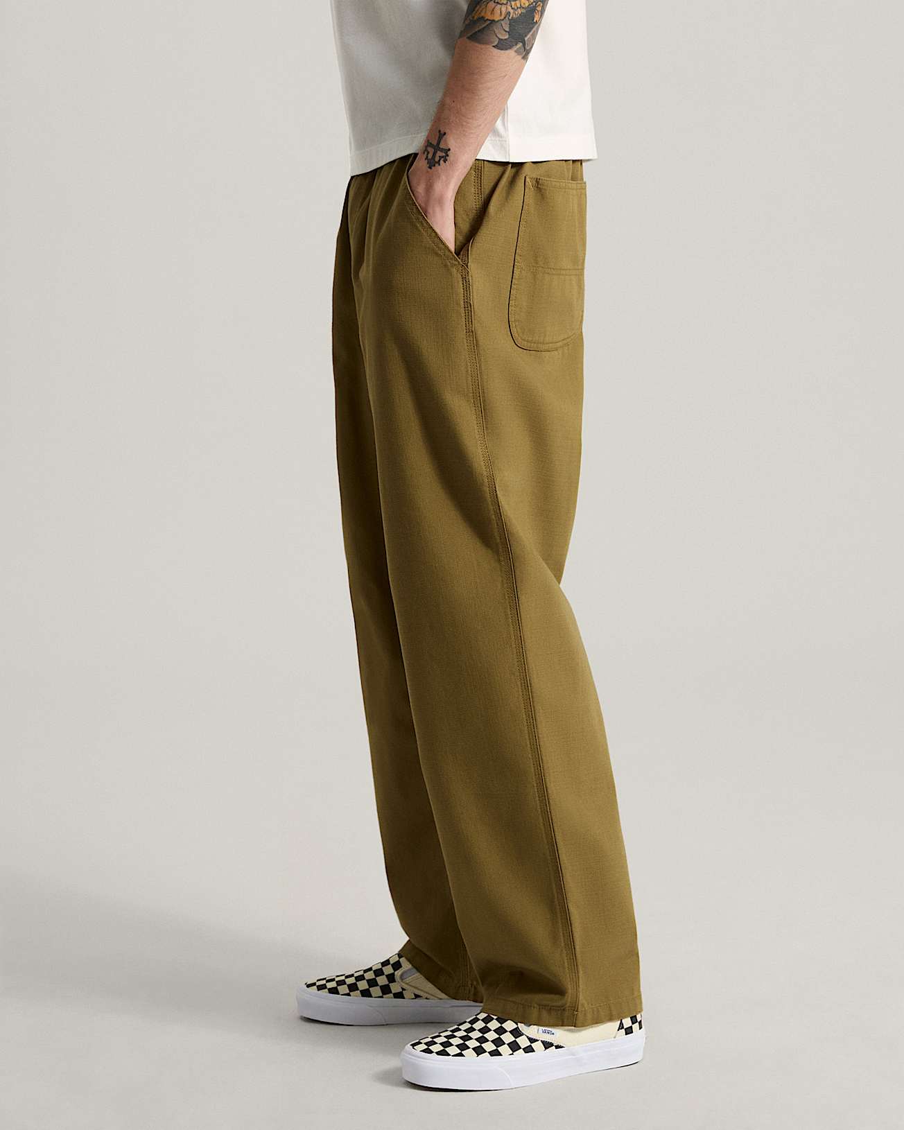 Addison Barrel Pant Olive Brown VANS Beige ALT4