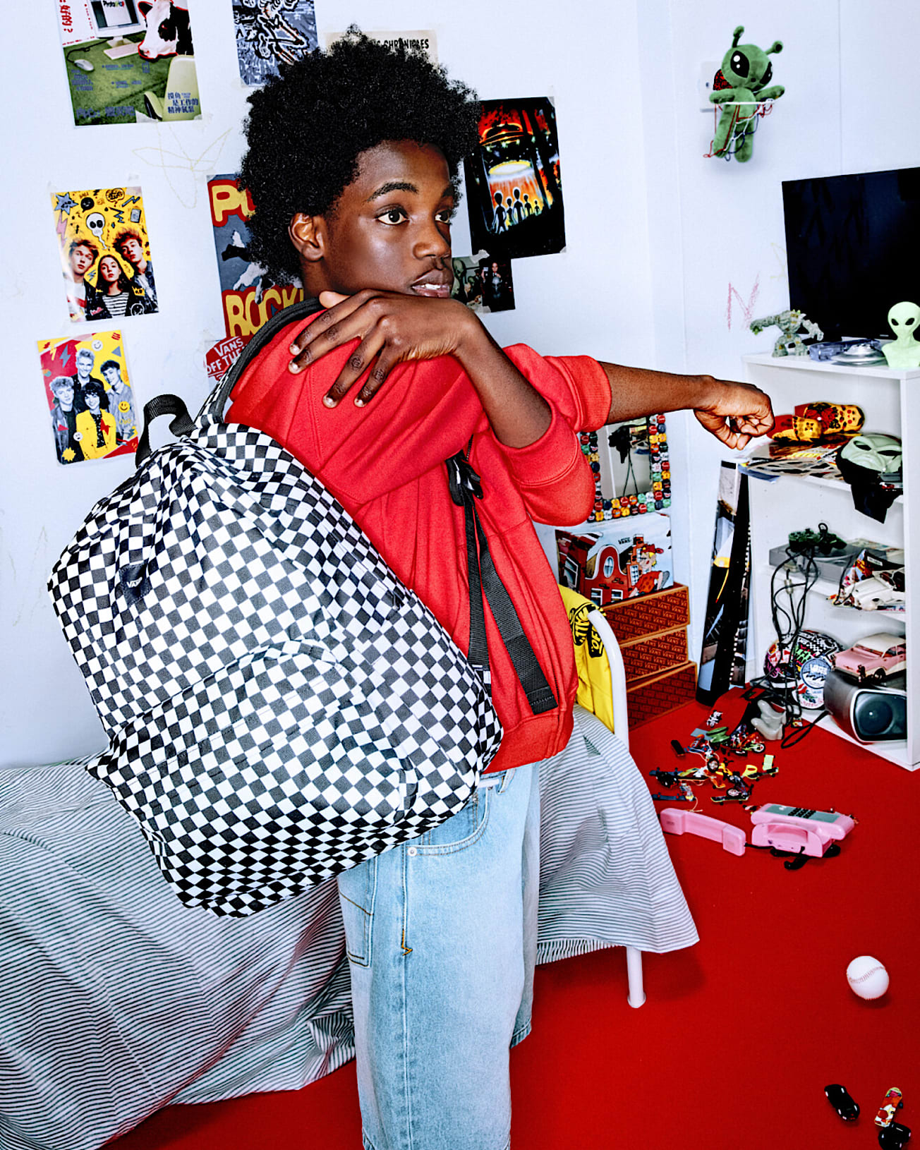 Old Skool Check Backpack VANS Black ALT1