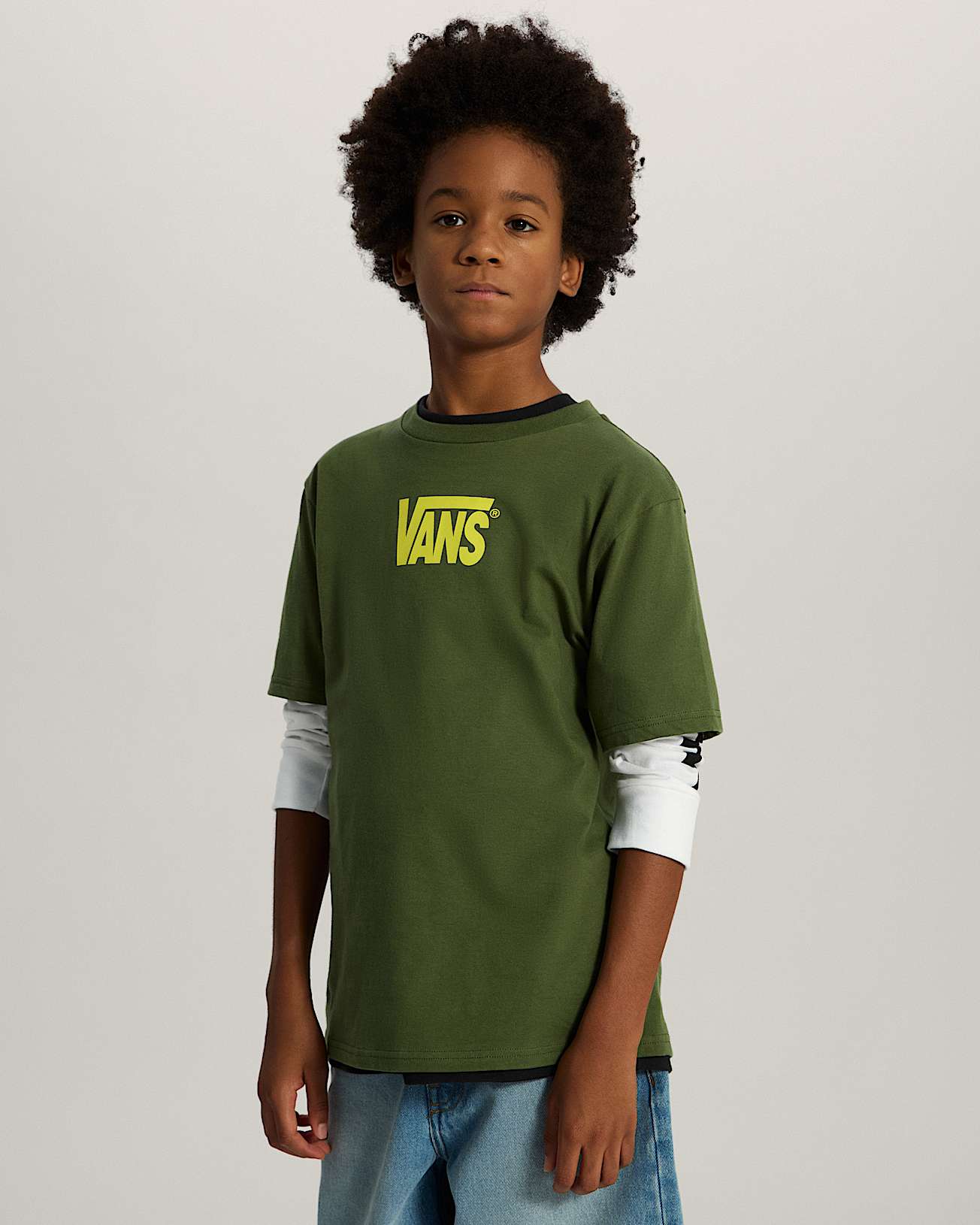Kinder StretchTShirt mit Logo 814 Jahre VANS Grn ALT2