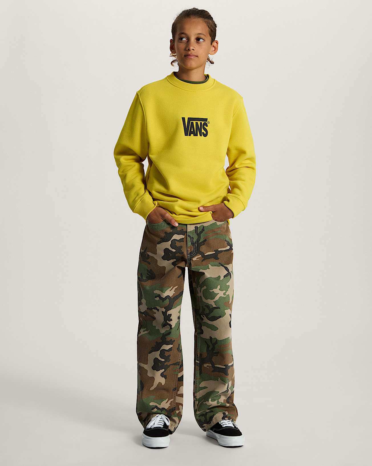 Sweat Stretch Logo Crew Enfant 814 ans VANS Jaune ALT5
