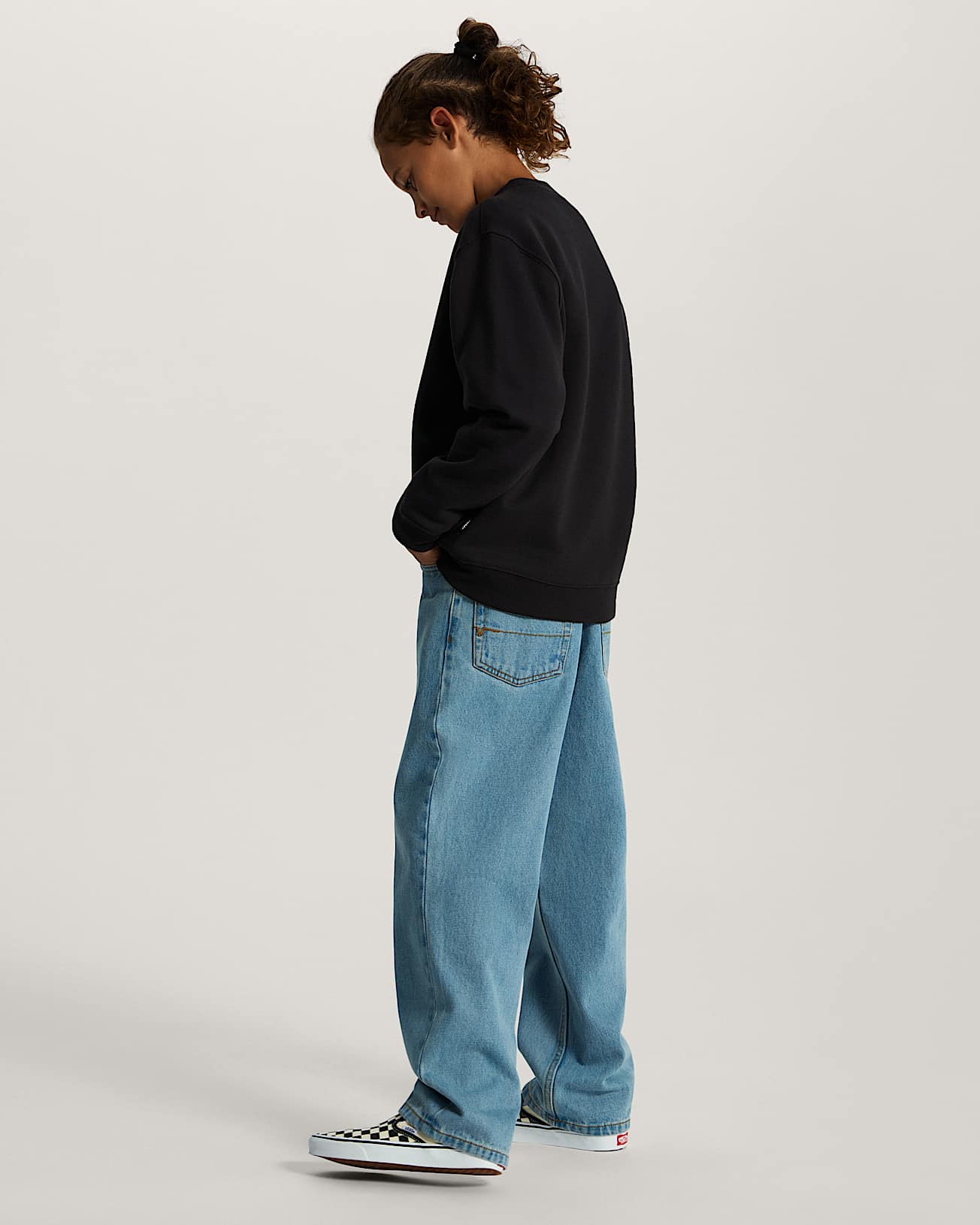 Felpa girocollo Bambinoa Stretch Logo 814 anni VANS Nero ALT5